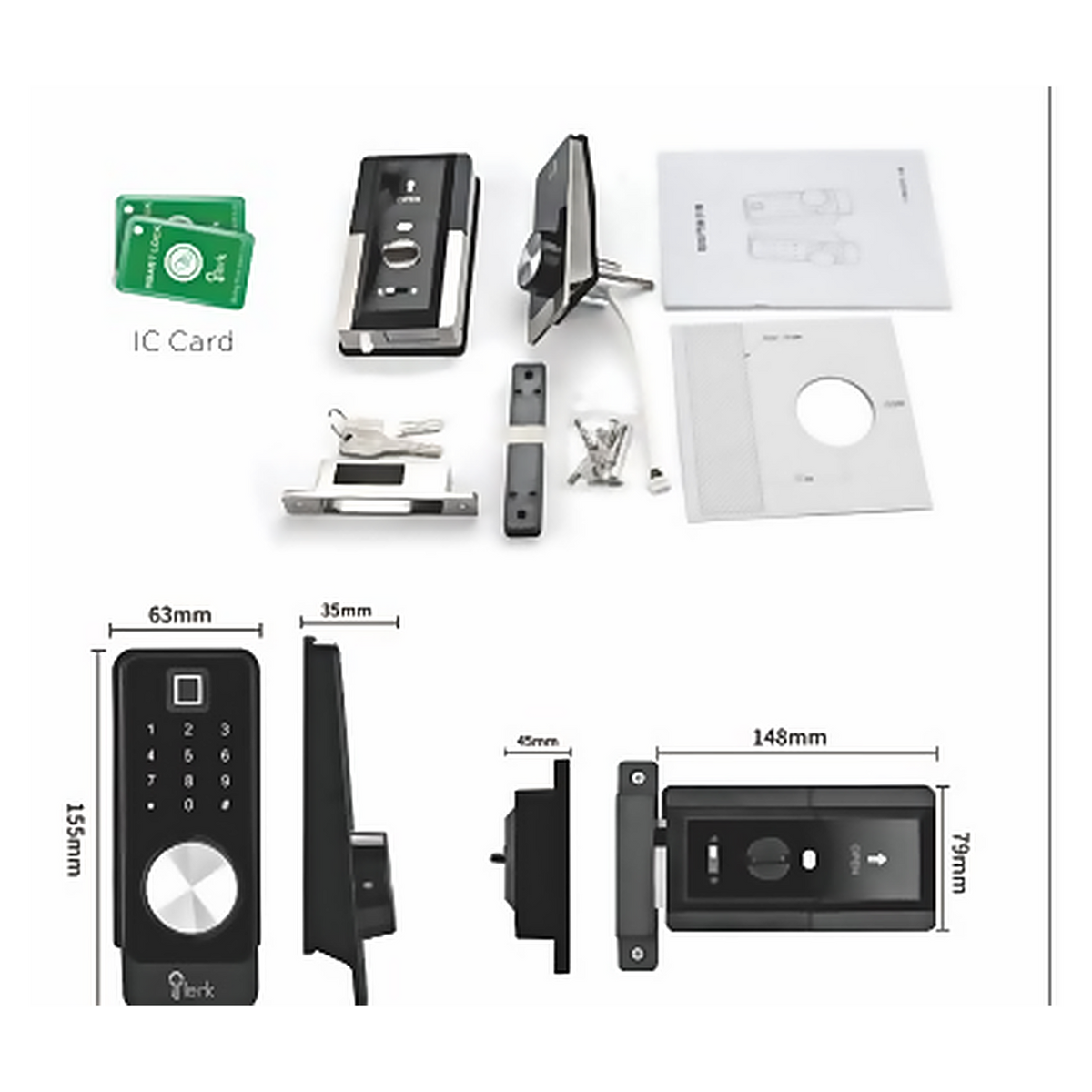 DL.NT.2419.BLK zinc alloy smart door lock from the Hotel Lock Door Lock Series. Fingerprint, password, card, key and app unlocking in zinc alloy. Designed for reliable everyday performance.
