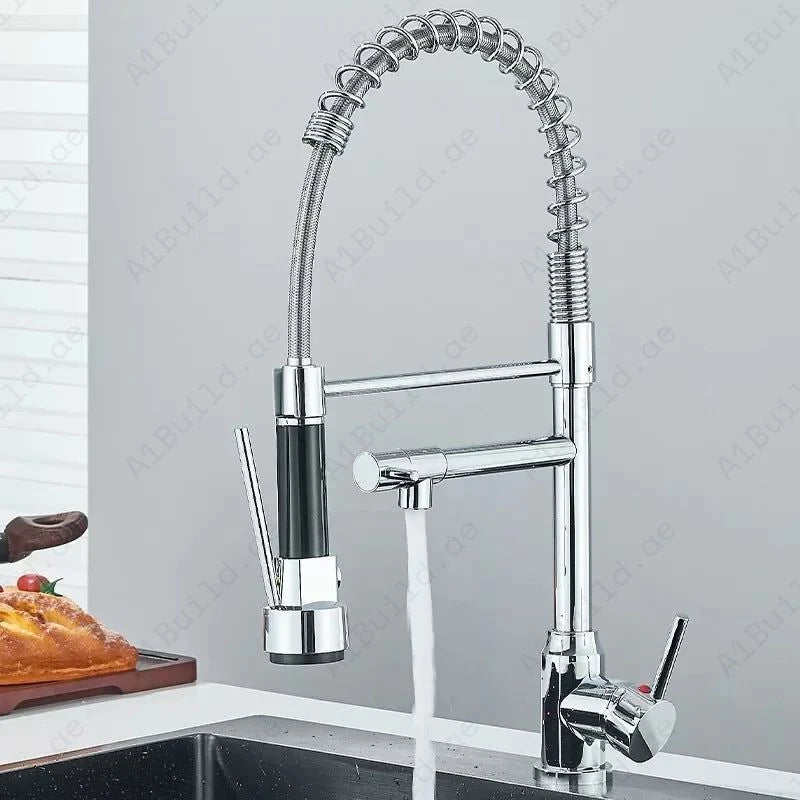 Deck Mounted Kitchen Mixer With Sprayer (Premium Chrome 100% made in Germany)