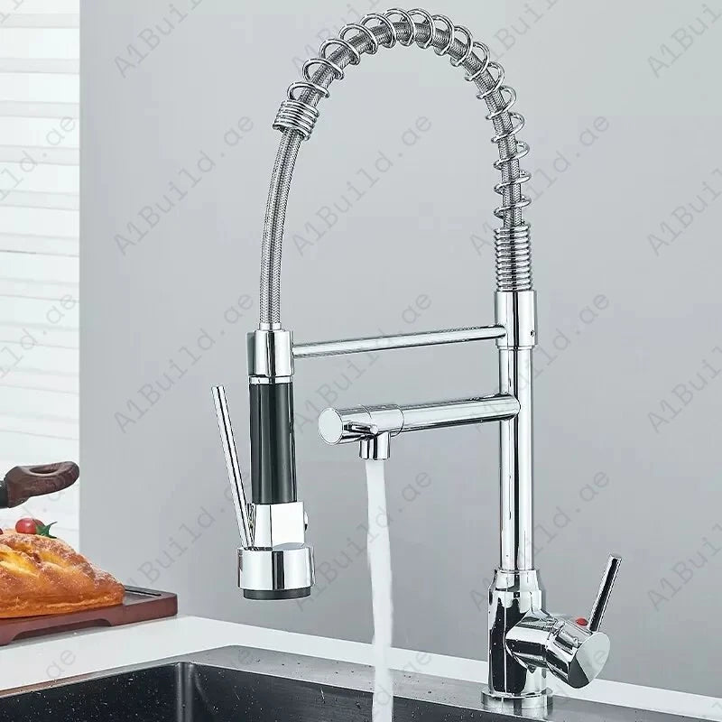 Deck Mounted Kitchen Mixer With Sprayer (Premium Chrome 100% made in Germany)