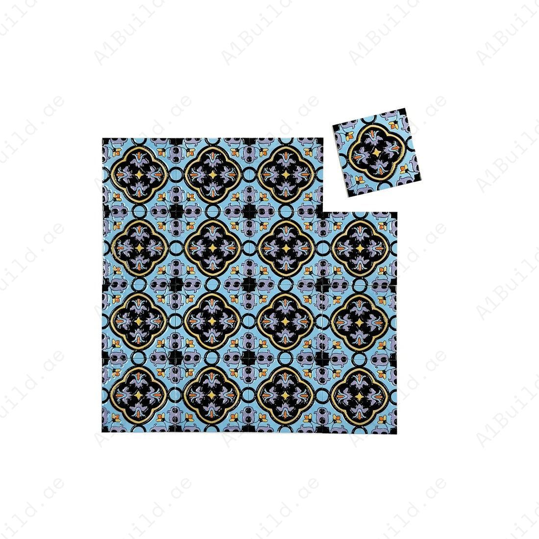Desert Jewel Moroccan Style Glossy Ceramic Tile Pattern 09 features classic Moroccan charm with a glossy finish. Perfect for walls, kitchens, and bathrooms.