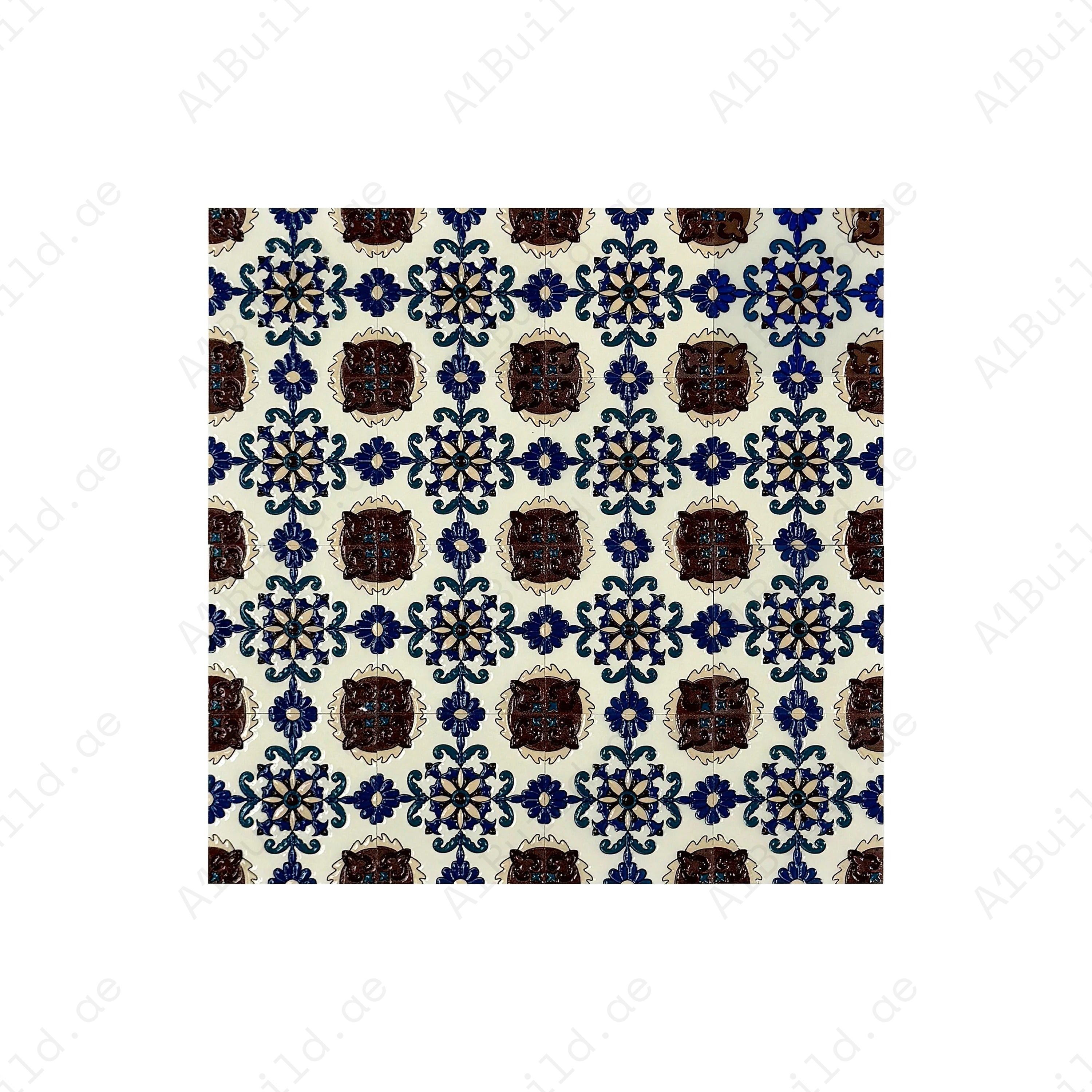 Desert Jewel Moroccan Style Glossy Ceramic Tile Pattern 10 offers elegant Moroccan artistry with a glossy surface. Perfect for walls, kitchens, and bathrooms.