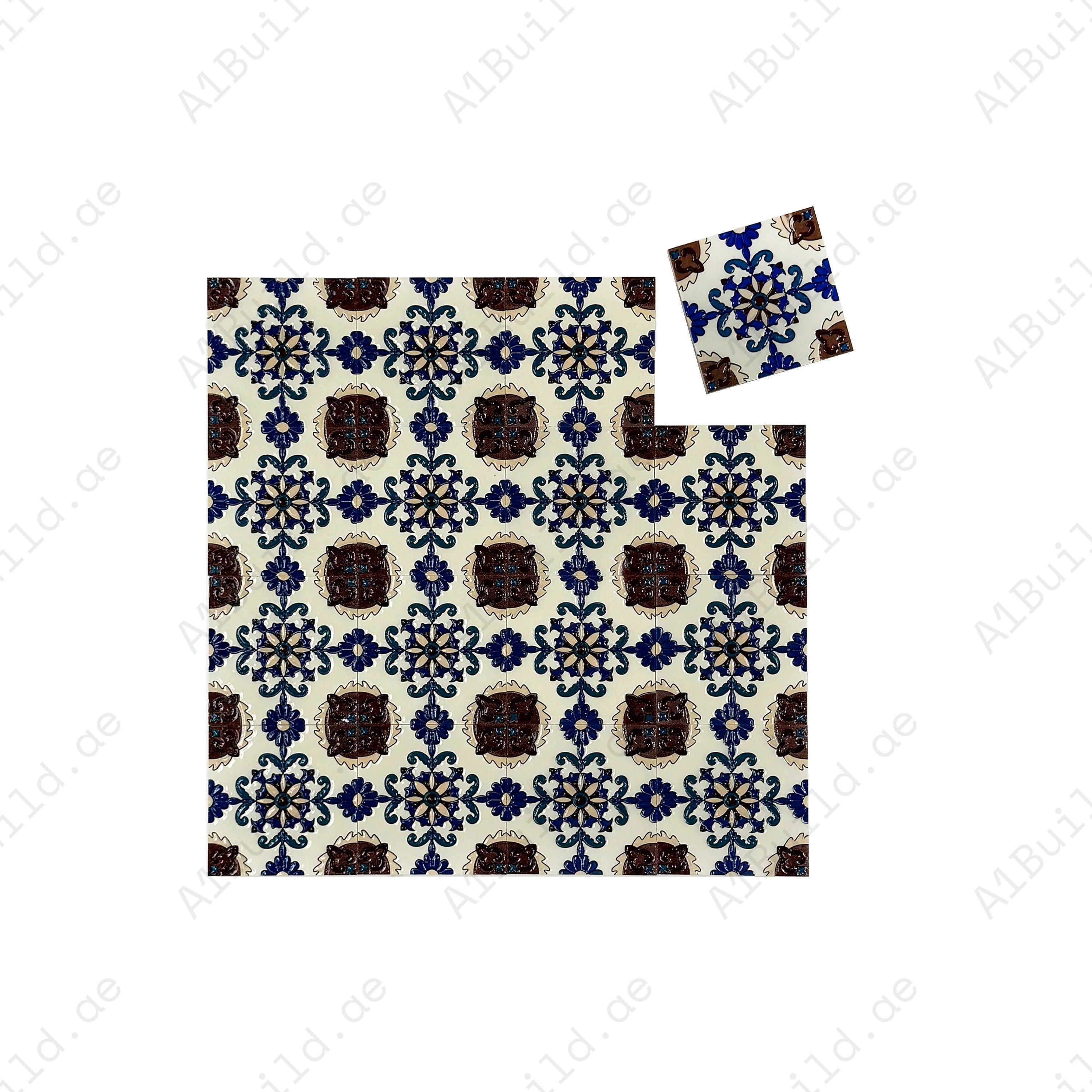 Desert Jewel Moroccan Style Glossy Ceramic Tile Pattern 10 offers elegant Moroccan artistry with a glossy surface. Perfect for walls, kitchens, and bathrooms.