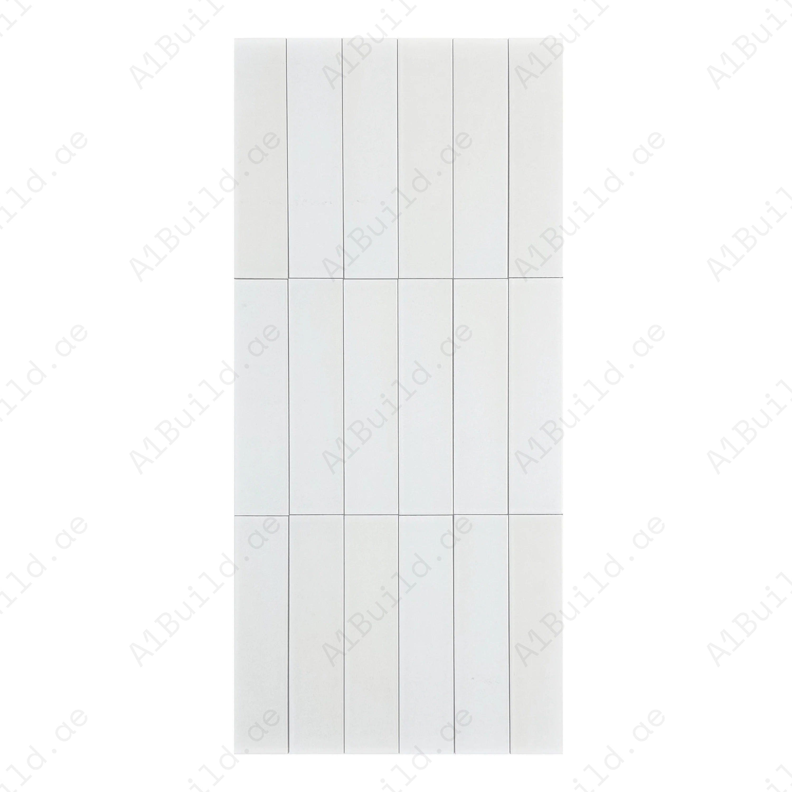 Discover White Smoke Matte Porcelain Artisanal Tile with elegant long-strip design, earthy gradients, and durable finish. Perfect for walls, floors & backsplash.