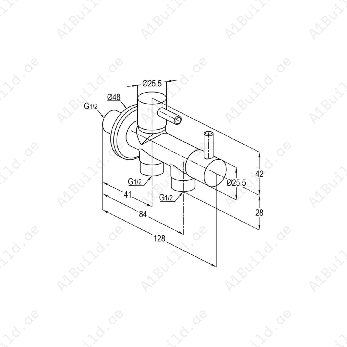 Dual Control Angle Valve DN15 Brass – Ceramic Disc Fitting with G1/2" Outlets
