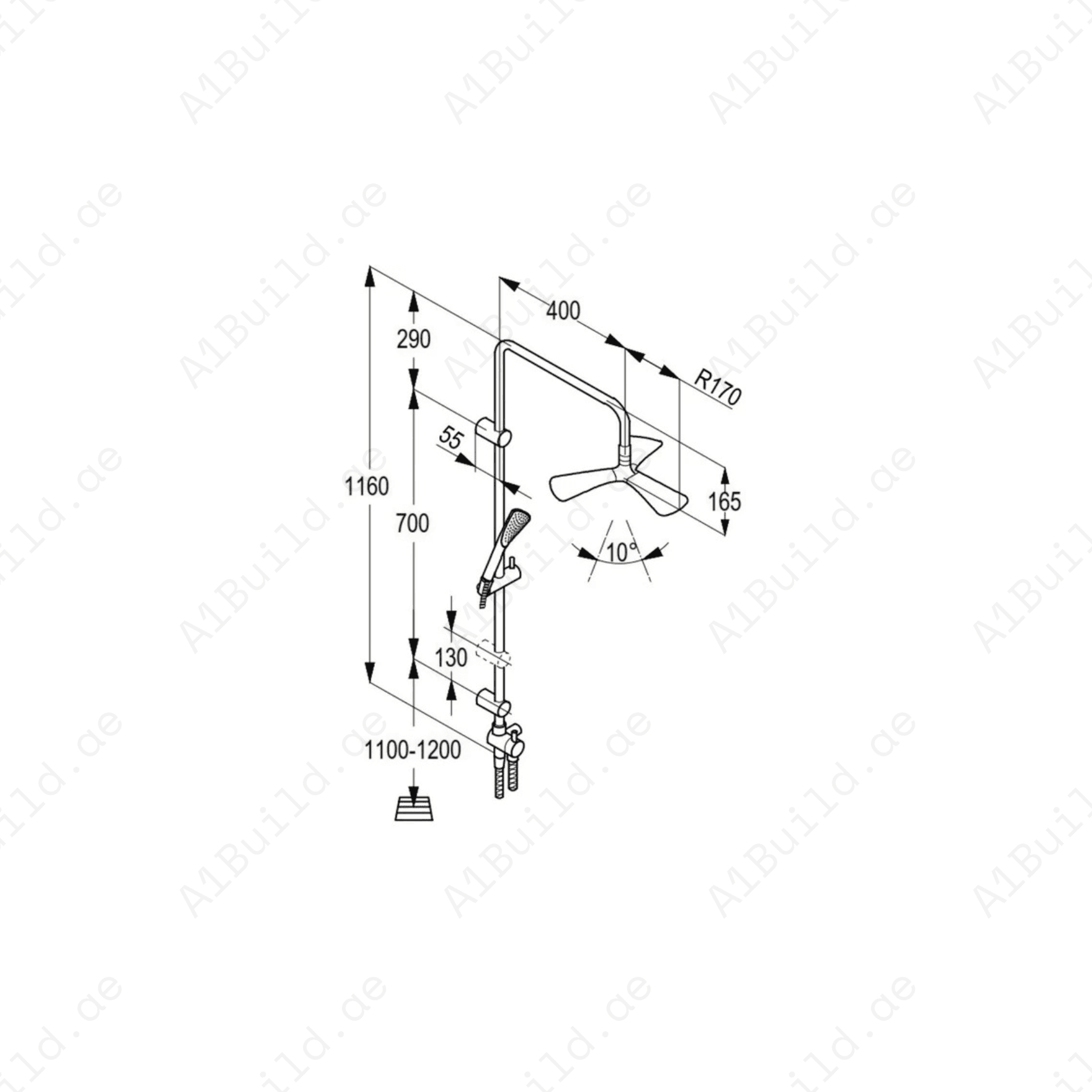 Dual Shower System Chrome with Swivel Head