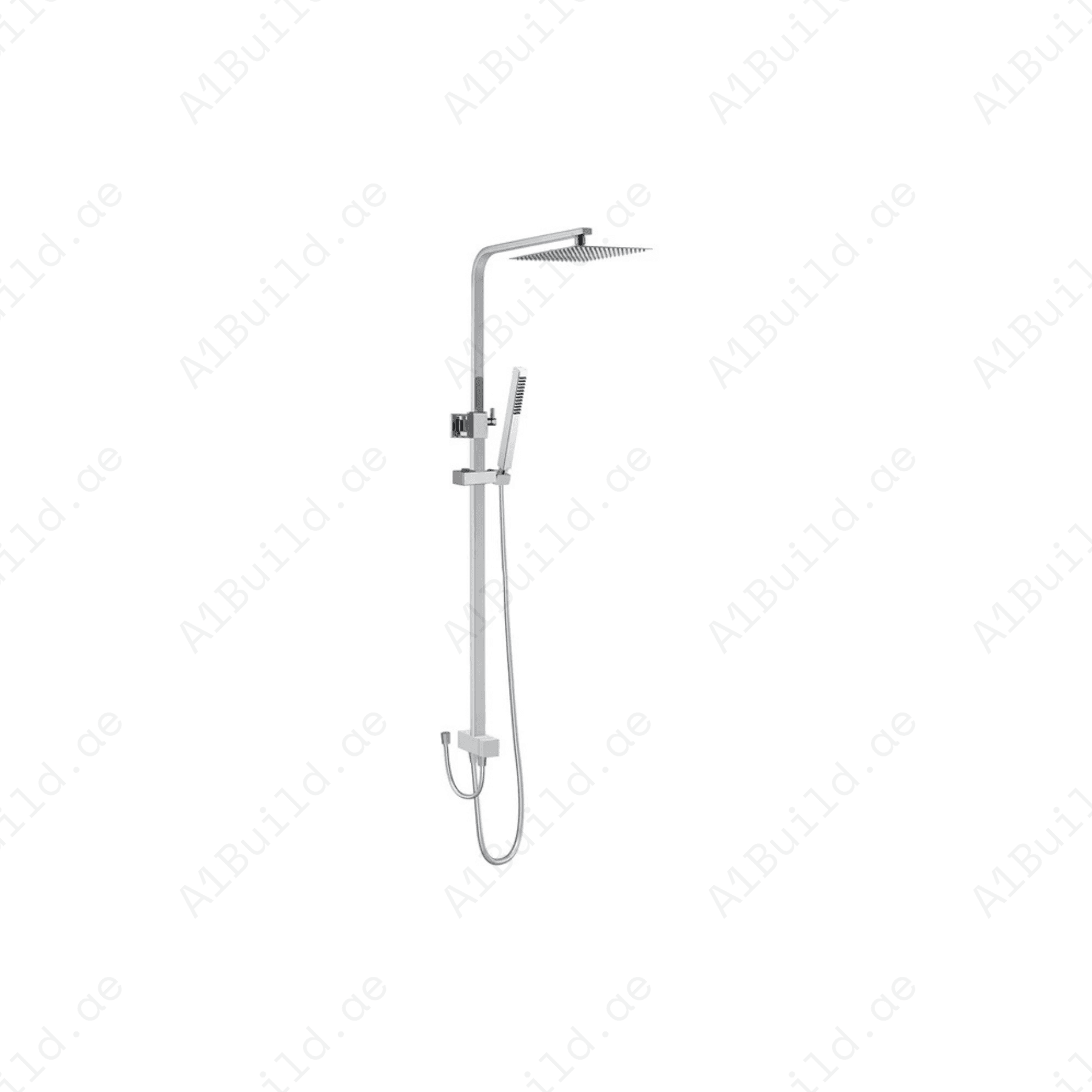 Dual Shower System DN 15 with Adjustable Riser Pipe, Hand and Head Shower