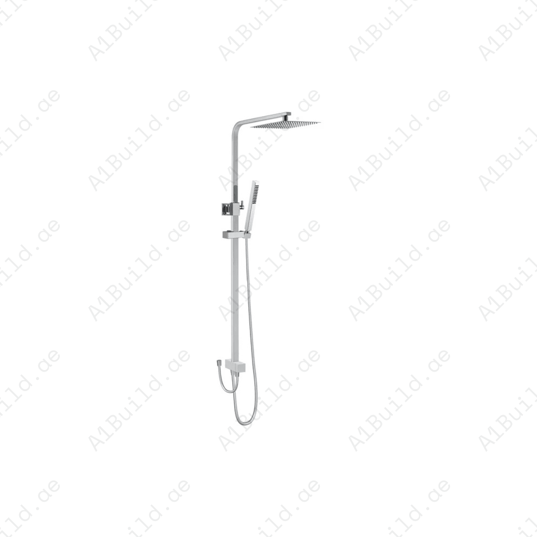 Dual Shower System DN 15 with Adjustable Riser Pipe, Hand and Head Shower