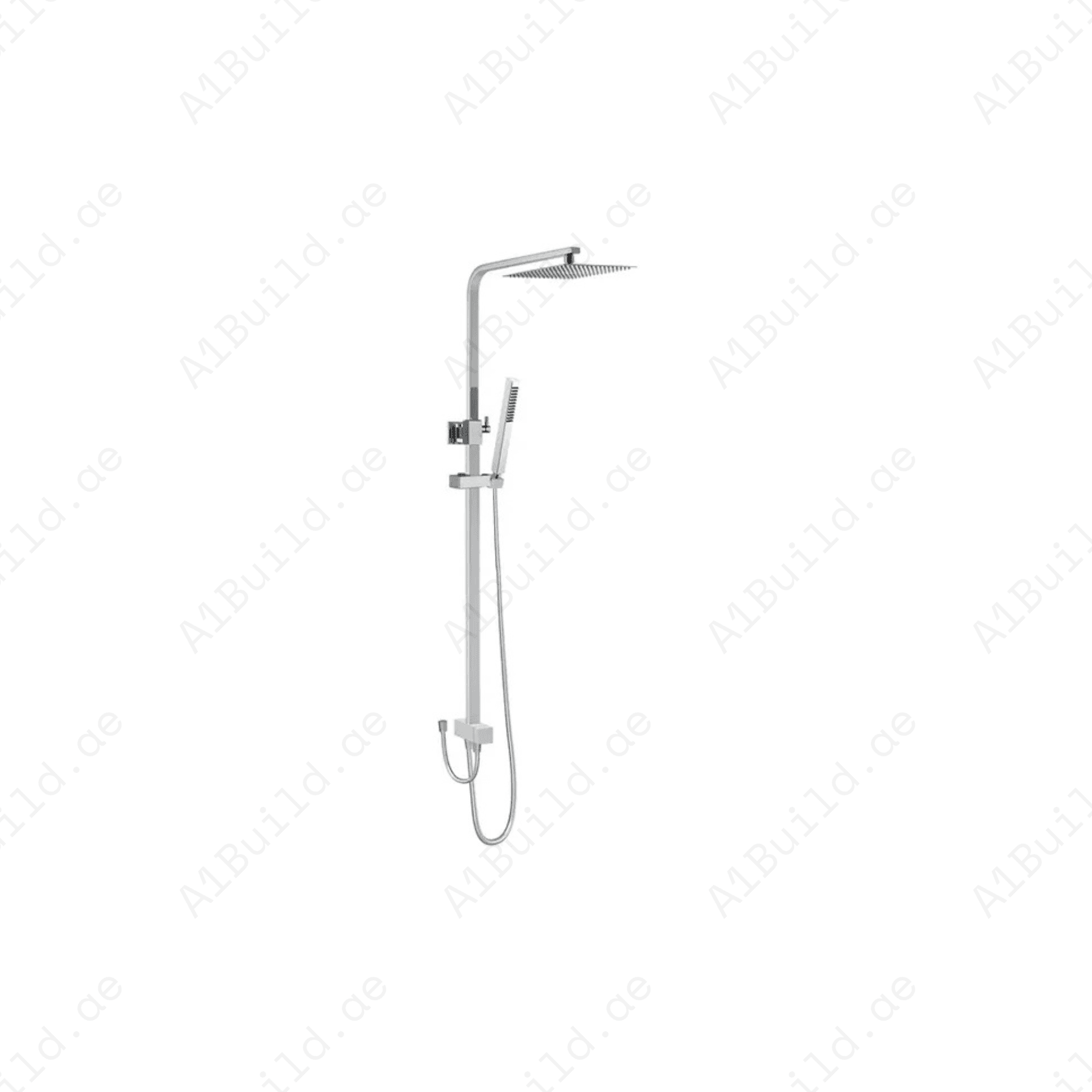 Dual Shower System DN 15 with Adjustable Riser Pipe, Hand and Head Shower
