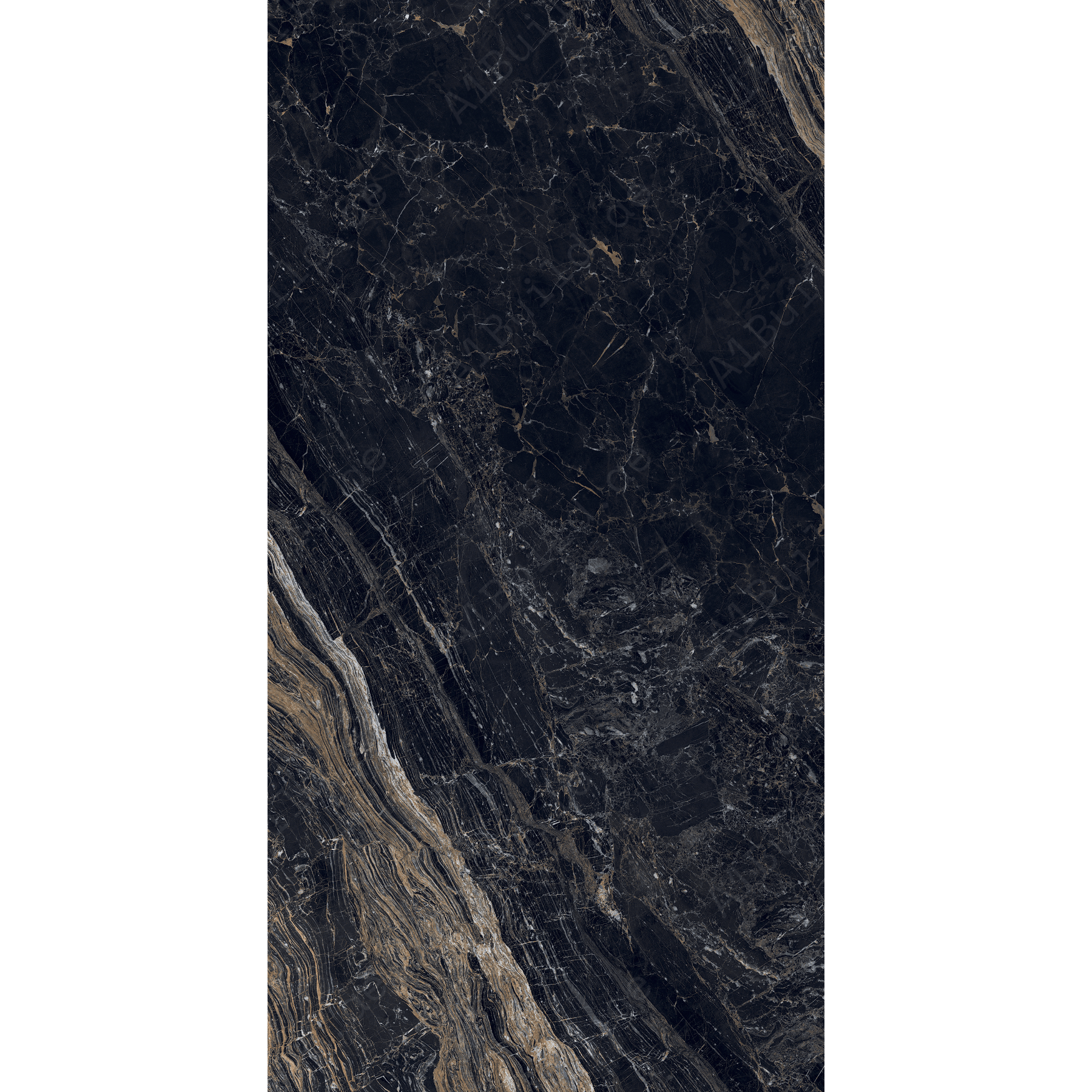 Elite Black High Gloss Book Match Porcelain Slabs | 120x240cm Elegant Black Tiles