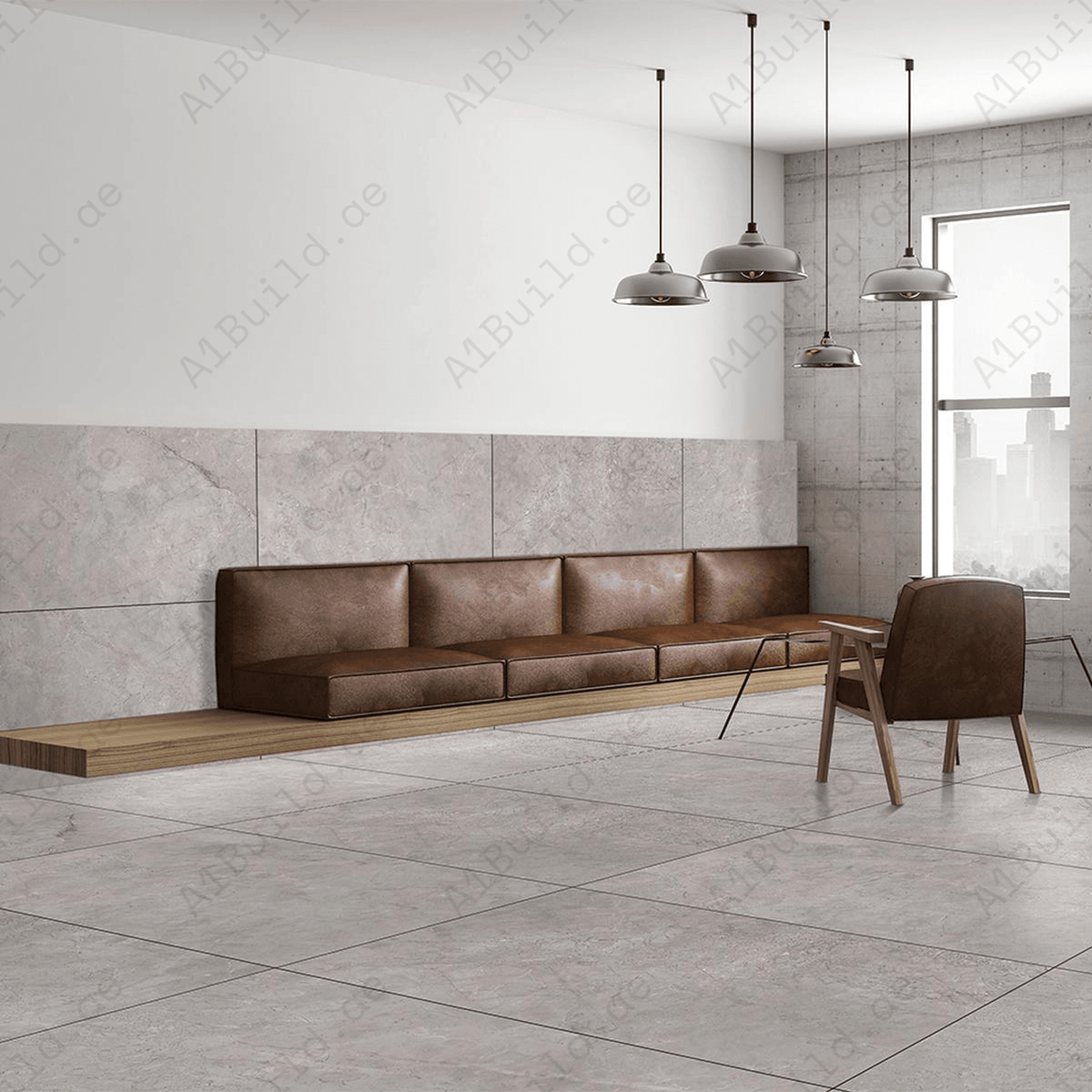 ERIN GREY Large Format Porcelain Tile 60x120cm – 9MM Rocker Carved Surface