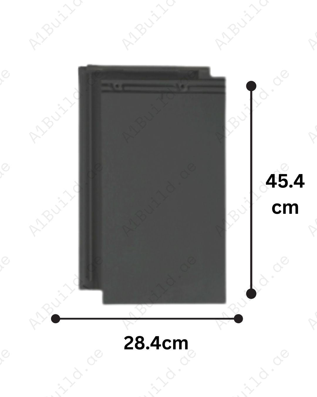 Ebano flat ceramic roof tile 45.4×28.4 cm — premium black finish, high durability, efficient coverage, perfect for modern luxury roofing.