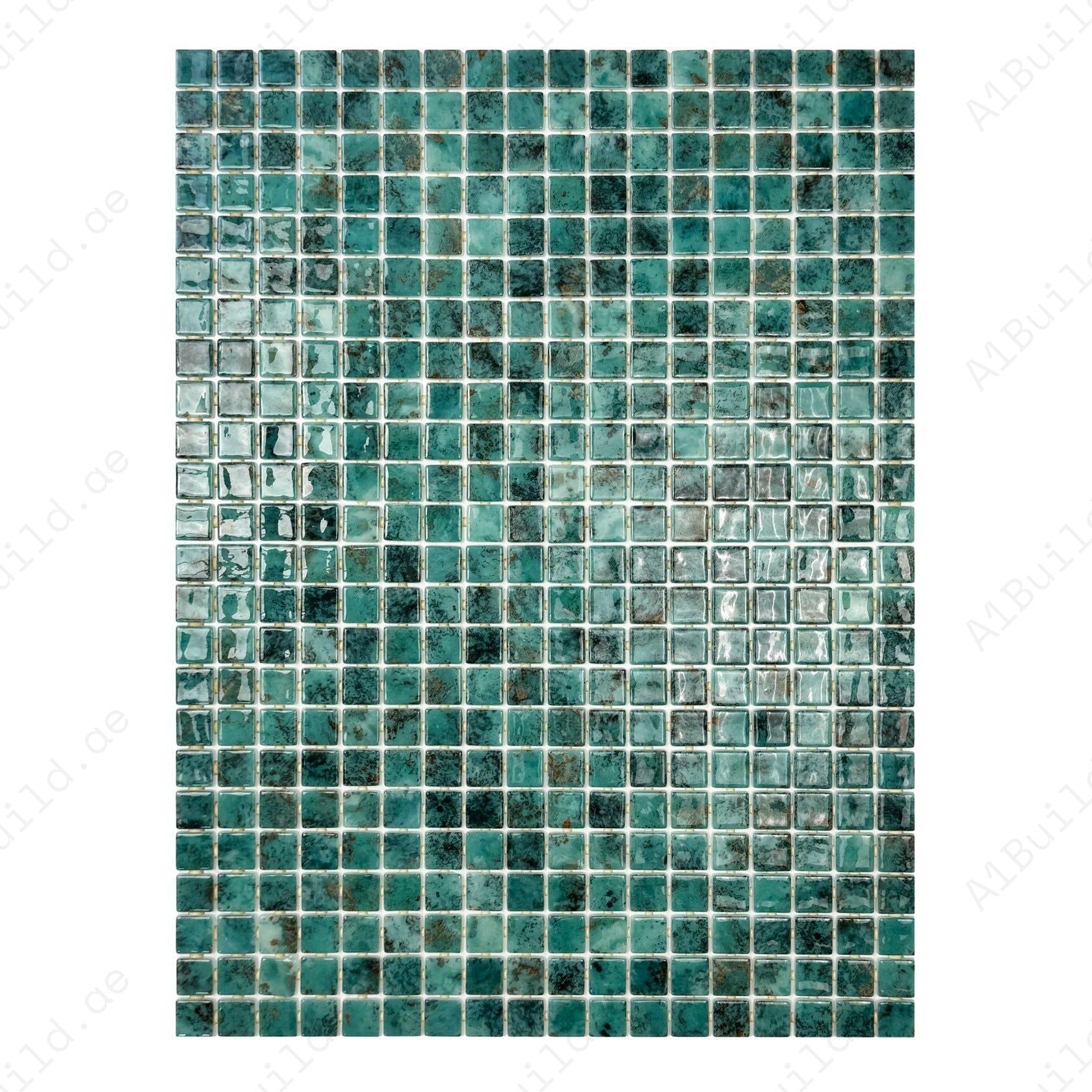 Eco-friendly Emerald Green recycled glass mosaic with vibrant tones, UV & corrosion resistance, slip-proof texture—perfect for pools, spas & feature walls.