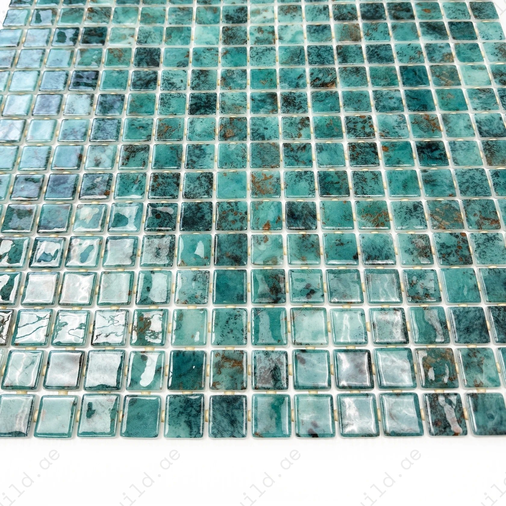 Eco-friendly Emerald Green recycled glass mosaic with vibrant tones, UV & corrosion resistance, slip-proof texture—perfect for pools, spas & feature walls.