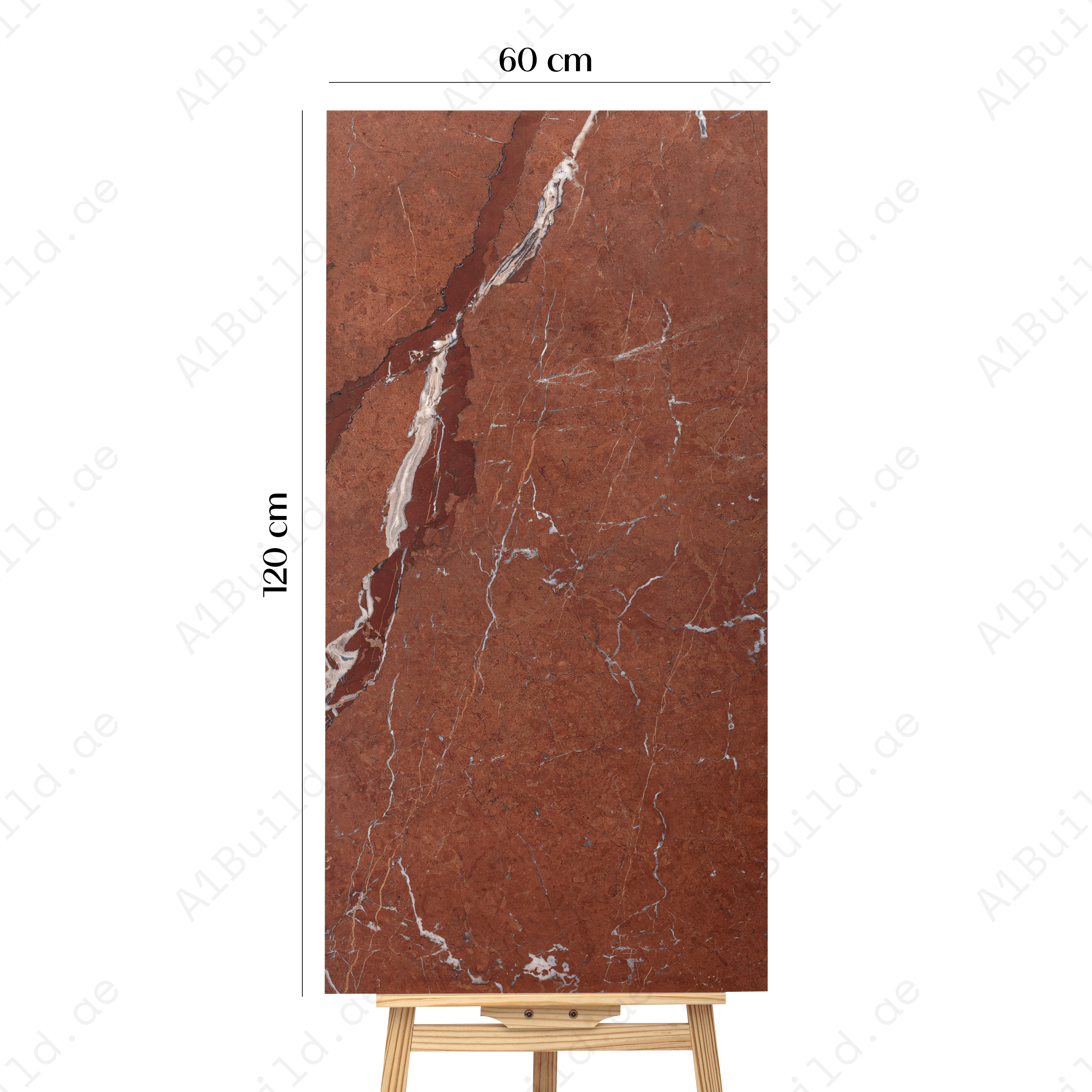 Edina Brick Red Porcelain Tile 60x120cm with Mould Tech Matt finish. Durable 9mm tile, modern design, perfect for walls