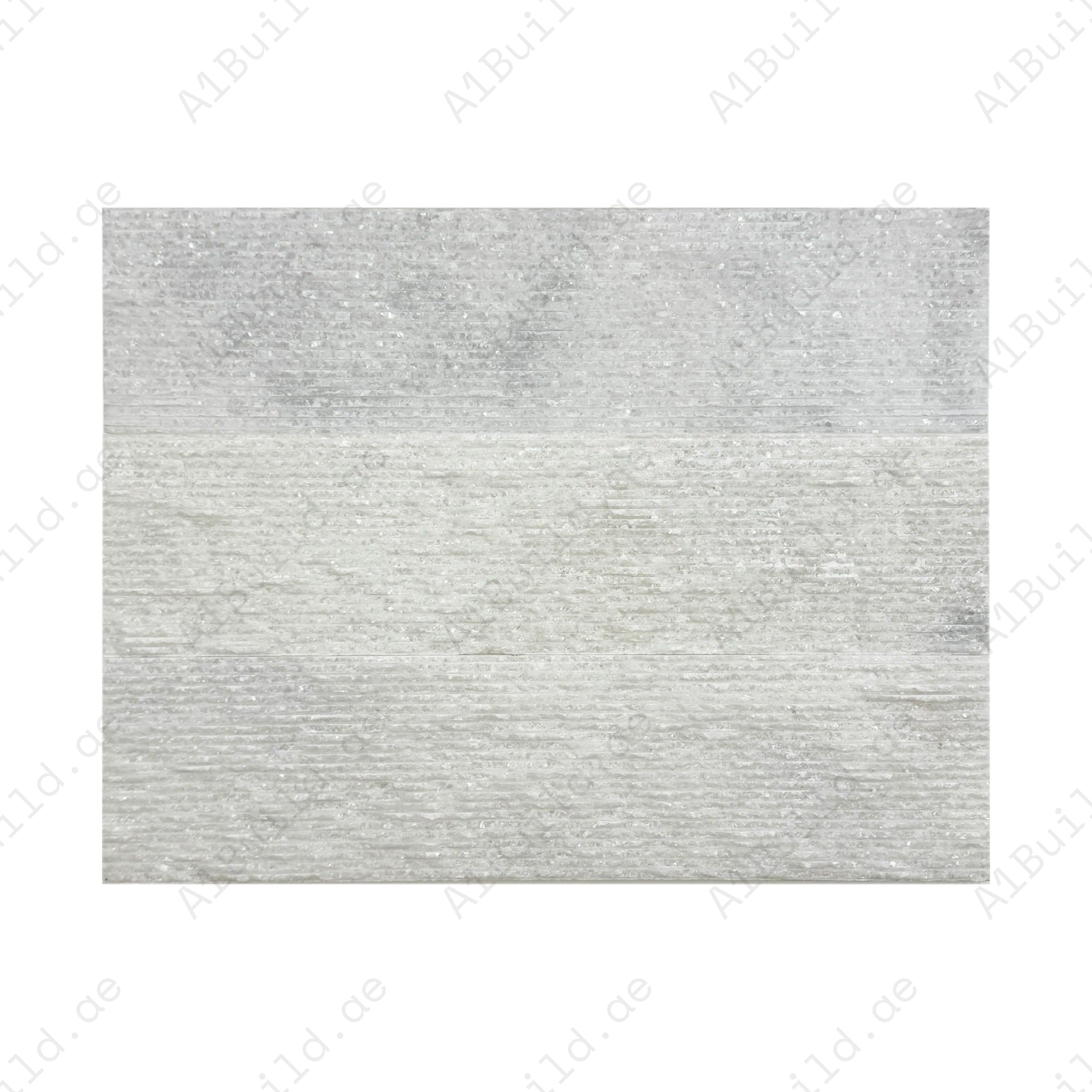 Elegant Crystal White Satin Finish Marble Wall Cladding from the Twilight Stream Series. Durable stone design for modern interiors and exterior facades.