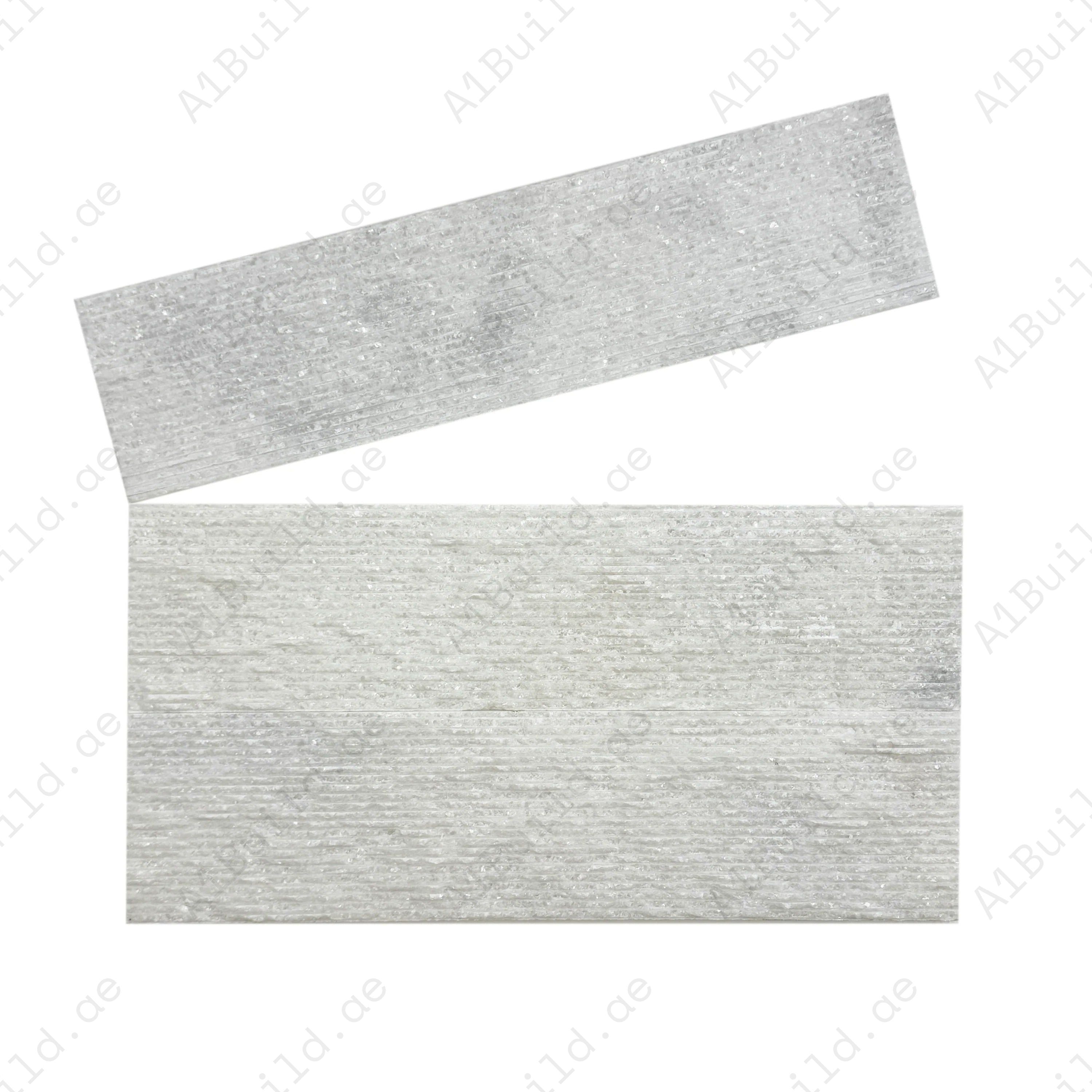 Elegant Crystal White Satin Finish Marble Wall Cladding from the Twilight Stream Series. Durable stone design for modern interiors and exterior facades.