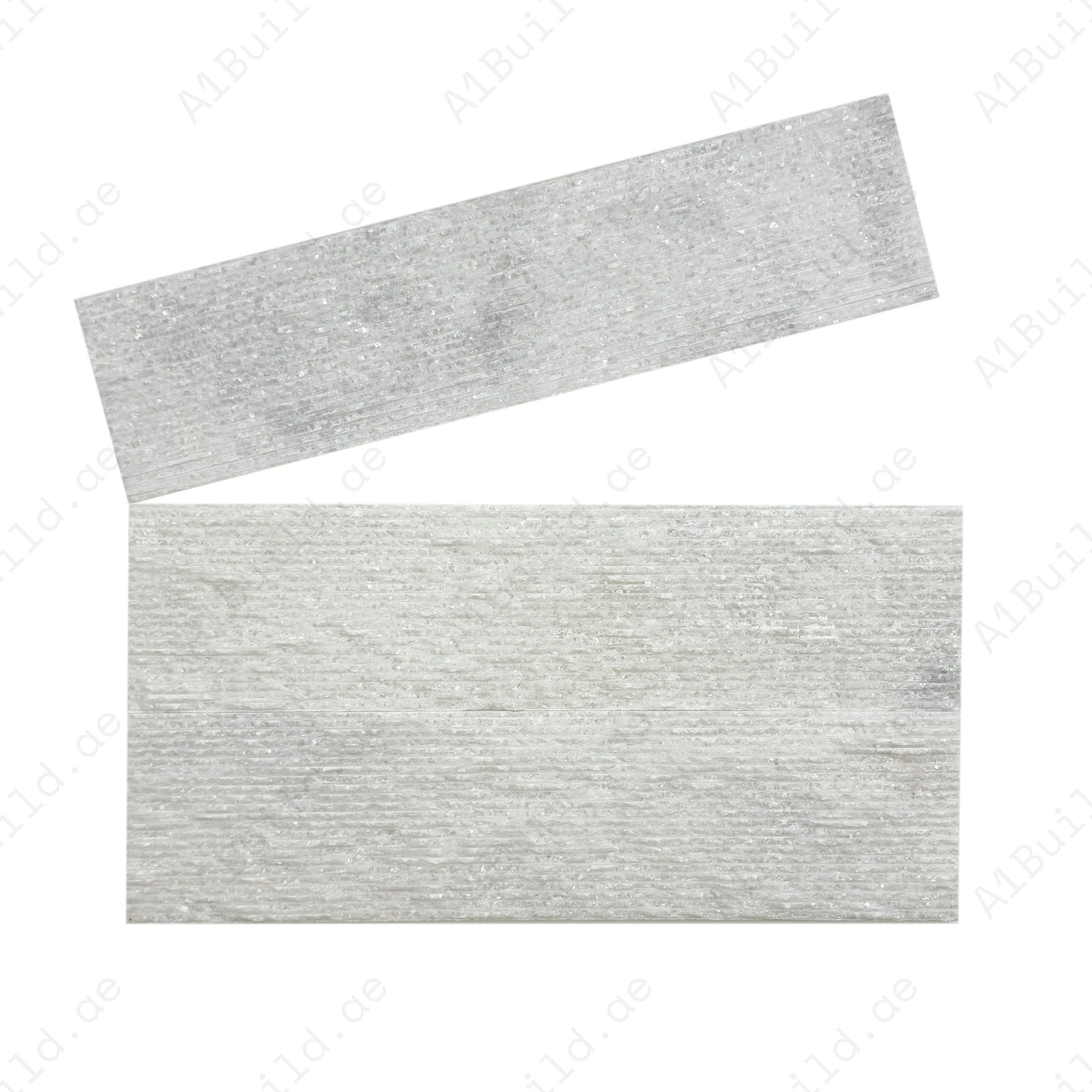 Elegant Crystal White Satin Finish Marble Wall Cladding from the Twilight Stream Series. Durable stone design for modern interiors and exterior facades.