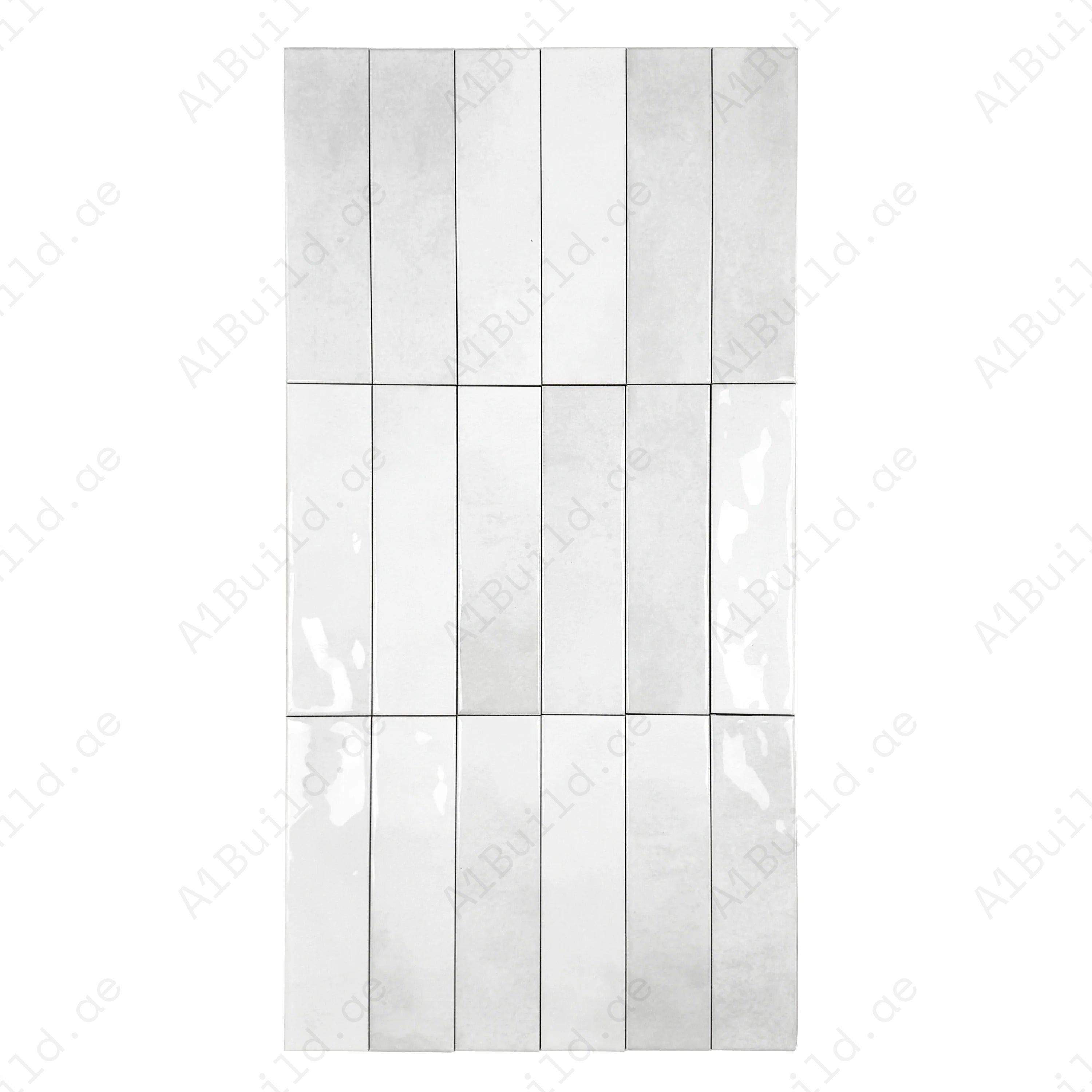 Elegant Tonal Symphony White Glossy Ceramic Tile with artisanal design. Perfect for walls, kitchens & bathrooms, offering a bright, modern, and timeless look.