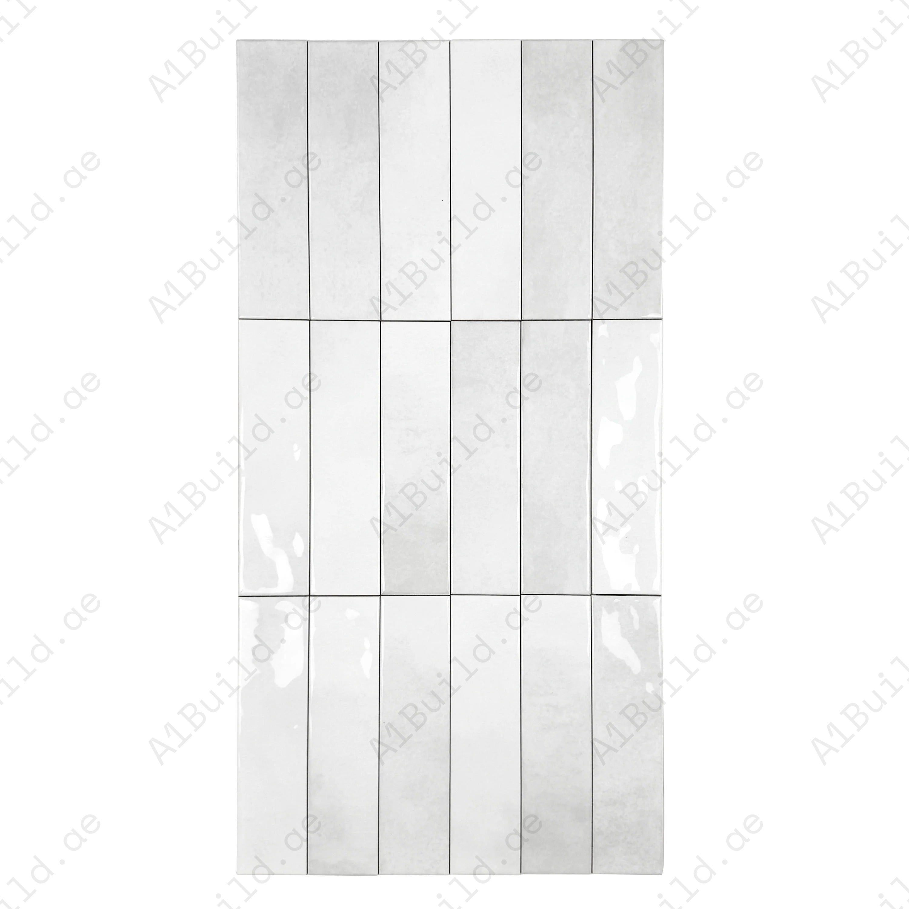 Elegant Tonal Symphony White Glossy Ceramic Tile with artisanal design. Perfect for walls, kitchens & bathrooms, offering a bright, modern, and timeless look.