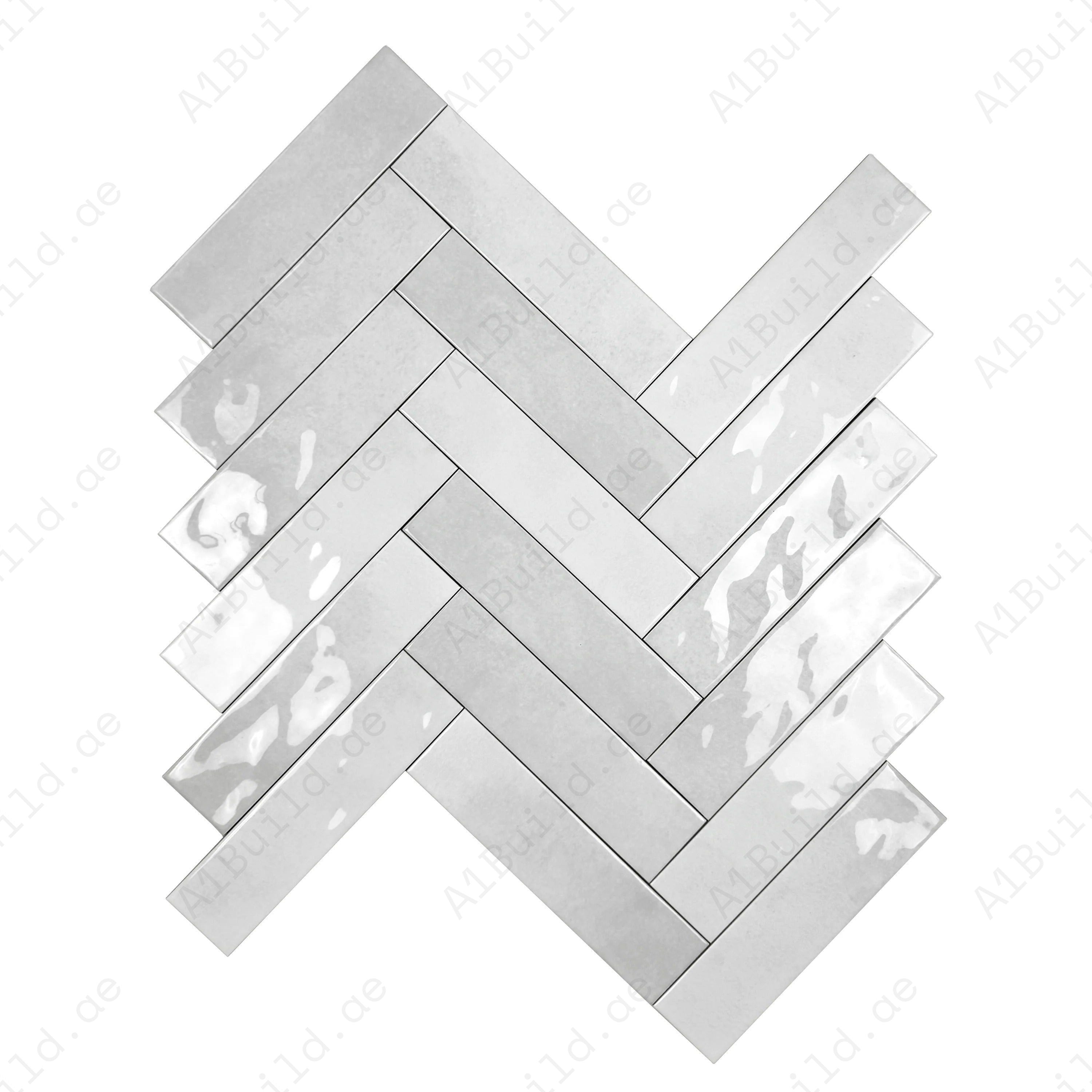 Elegant Tonal Symphony White Glossy Ceramic Tile with artisanal design. Perfect for walls, kitchens & bathrooms, offering a bright, modern, and timeless look.