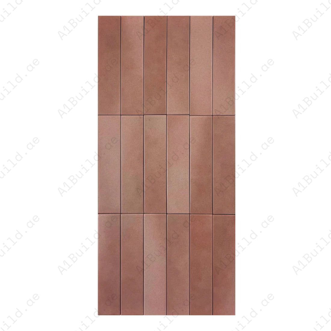 Elegant pink matte porcelain tile with long-strip design. Durable, waterproof & scratch-resistant. Perfect for kitchens, bathrooms & modern interiors.