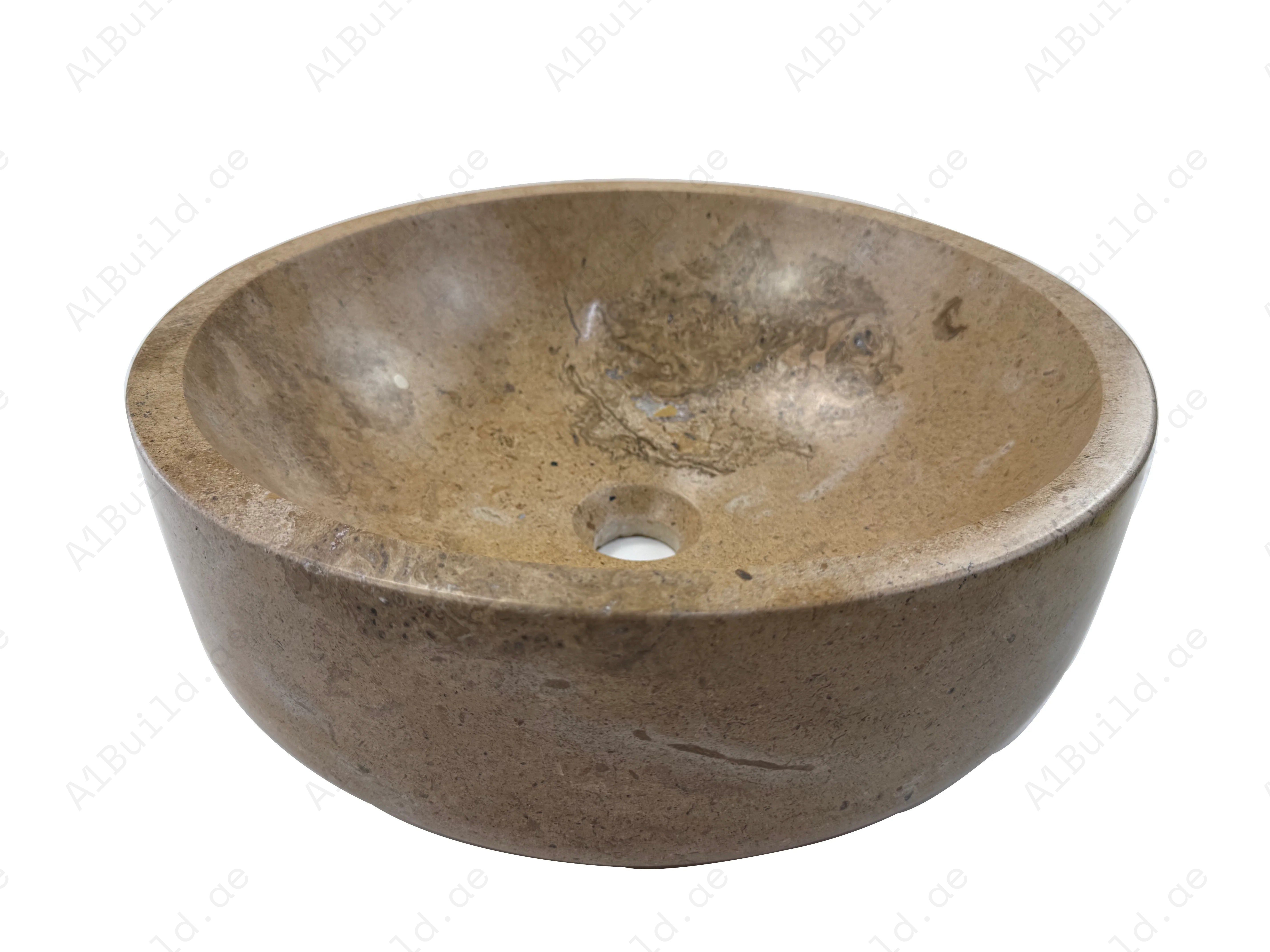 Elevate bathroom spaces with the Marble Muse Classic Beige Bowl Wash Basin, crafted from premium polished marble for timeless luxury, durability, and modern elegance.