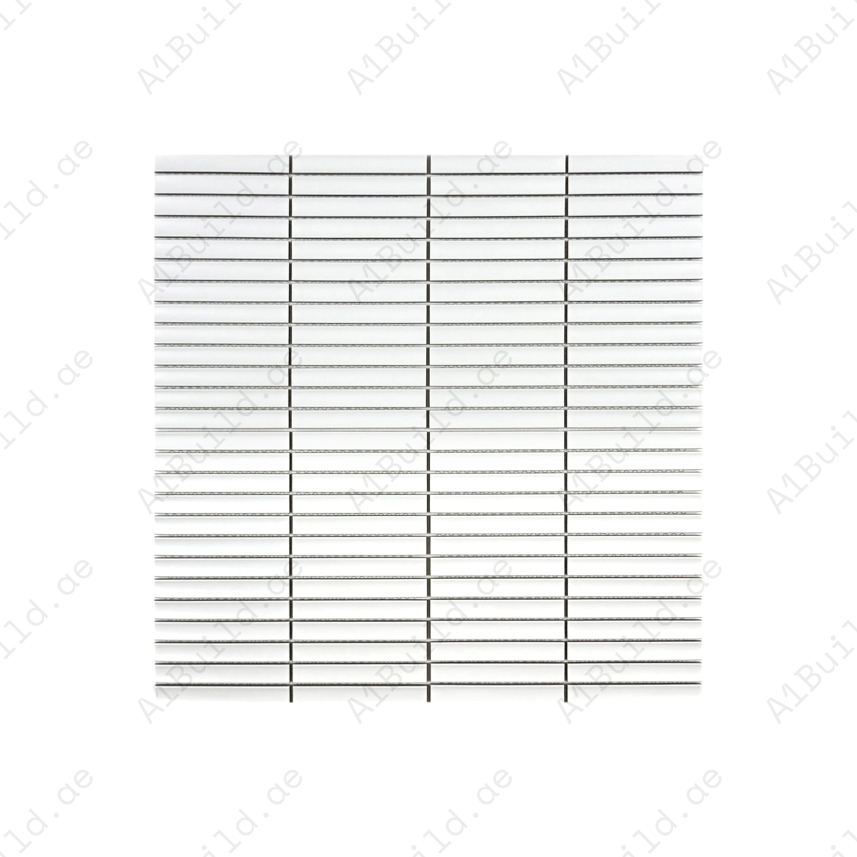 Elevate interiors with Carrara Lumina Pure White Matt Long Strip Porcelain Mosaic. Durable, water-resistant, and stylish—ideal for walls and backsplashes.