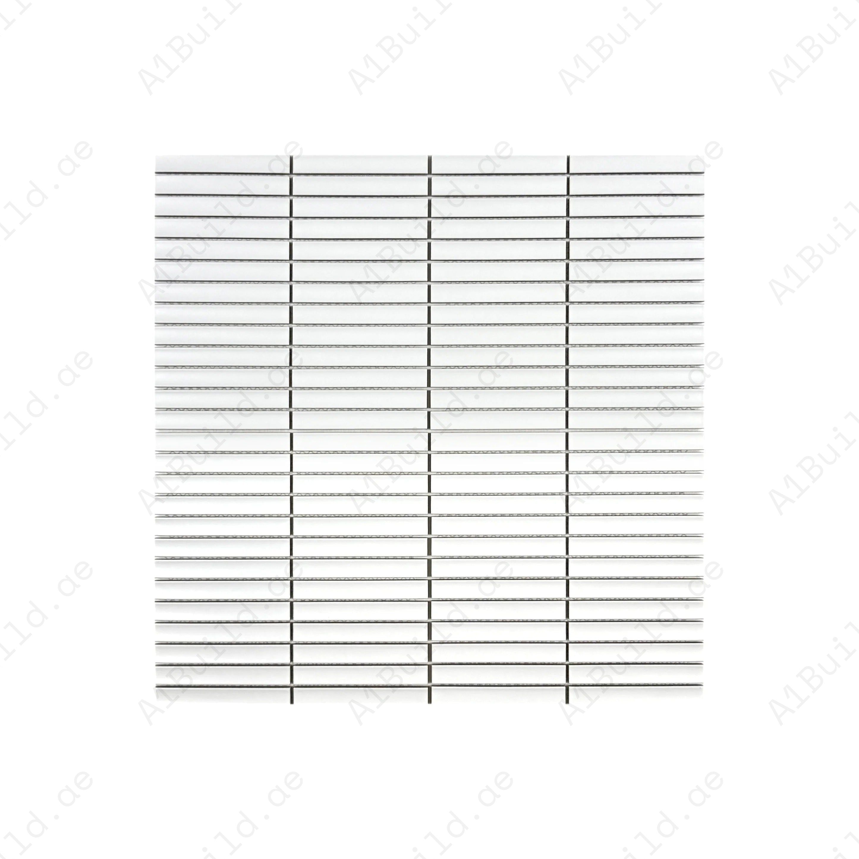 Elevate interiors with Carrara Lumina Pure White Matt Long Strip Porcelain Mosaic. Durable, water-resistant, and stylish—ideal for walls and backsplashes.