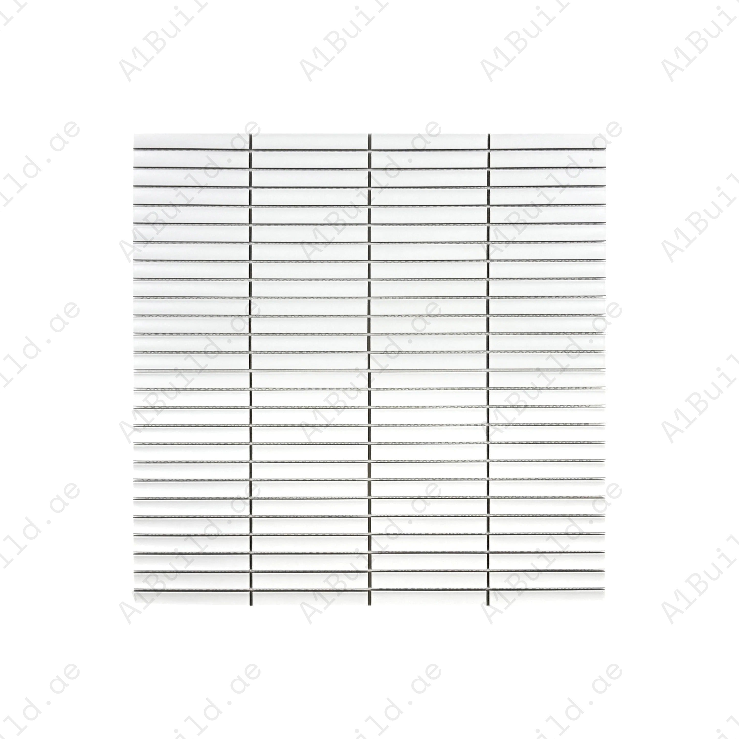 Elevate interiors with Carrara Lumina Pure White Matt Long Strip Porcelain Mosaic. Durable, water-resistant, and stylish—ideal for walls and backsplashes.