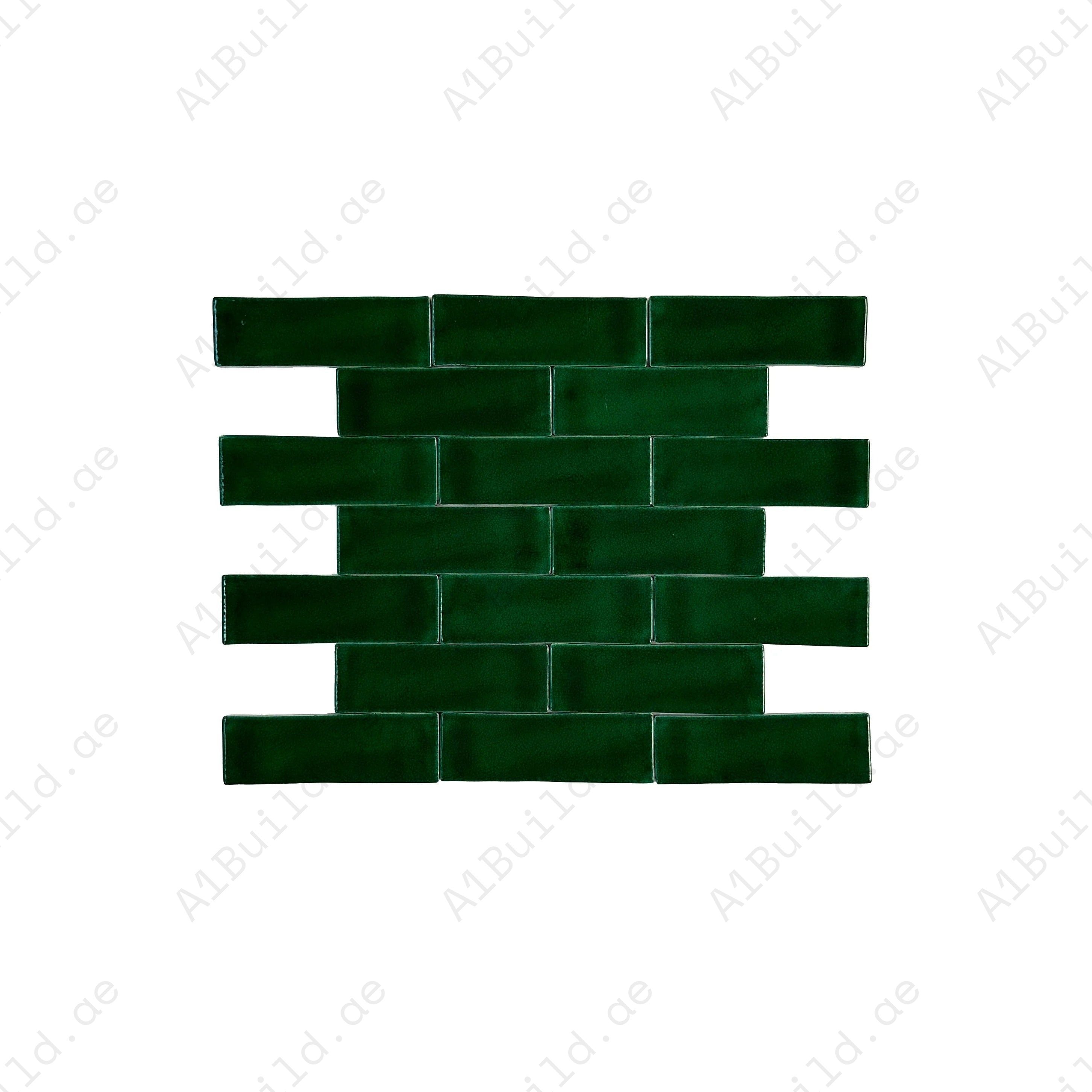 Elevate interiors with Dark Green Glossy Crackle Porcelain Tiles. Durable, water-resistant, and elegant, perfect for kitchens, bathrooms, and feature walls.