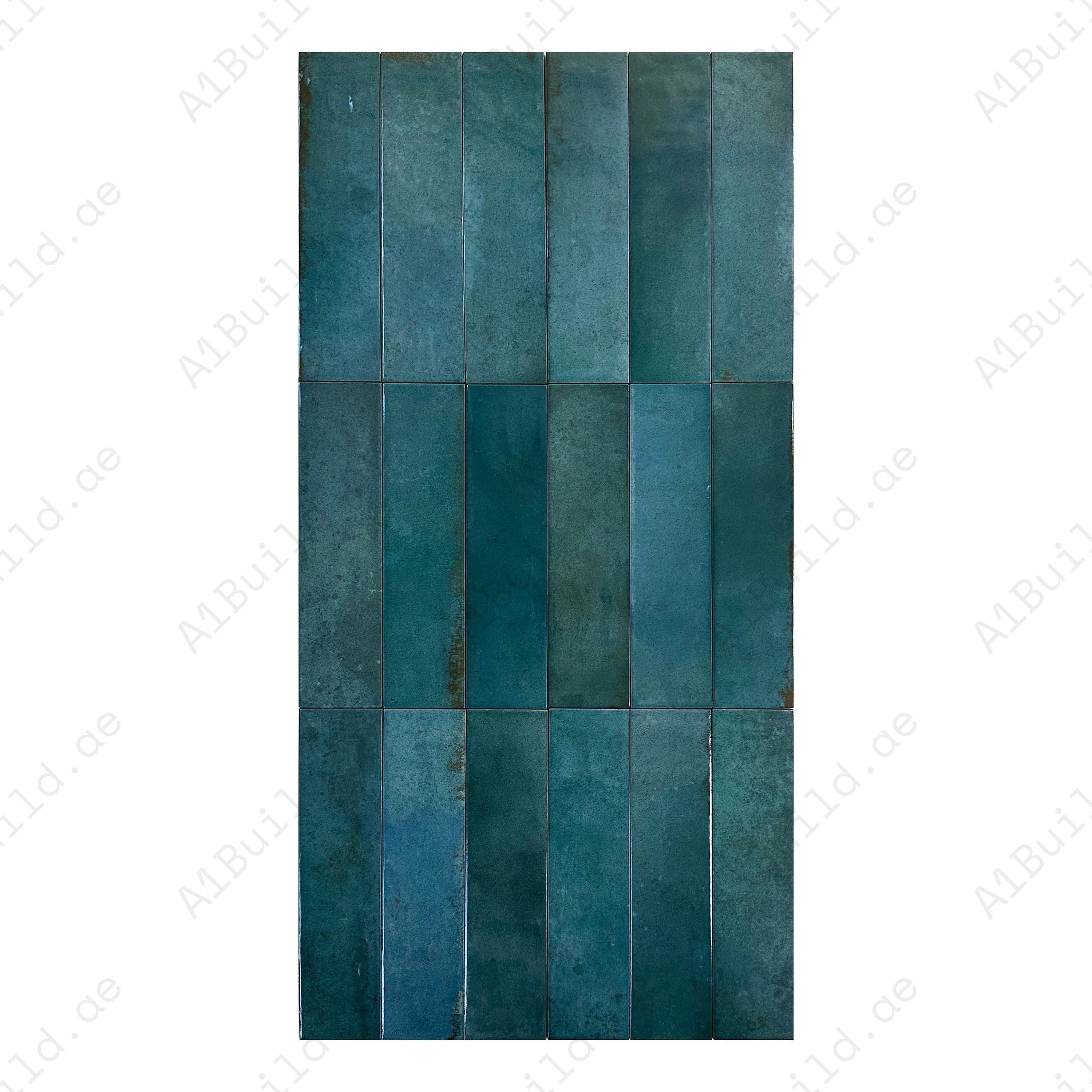 Elevate interiors with Dark Green Glossy Porcelain Artisanal Tile. Durable, water-resistant, and stylish, perfect for kitchens, bathrooms, and feature walls.