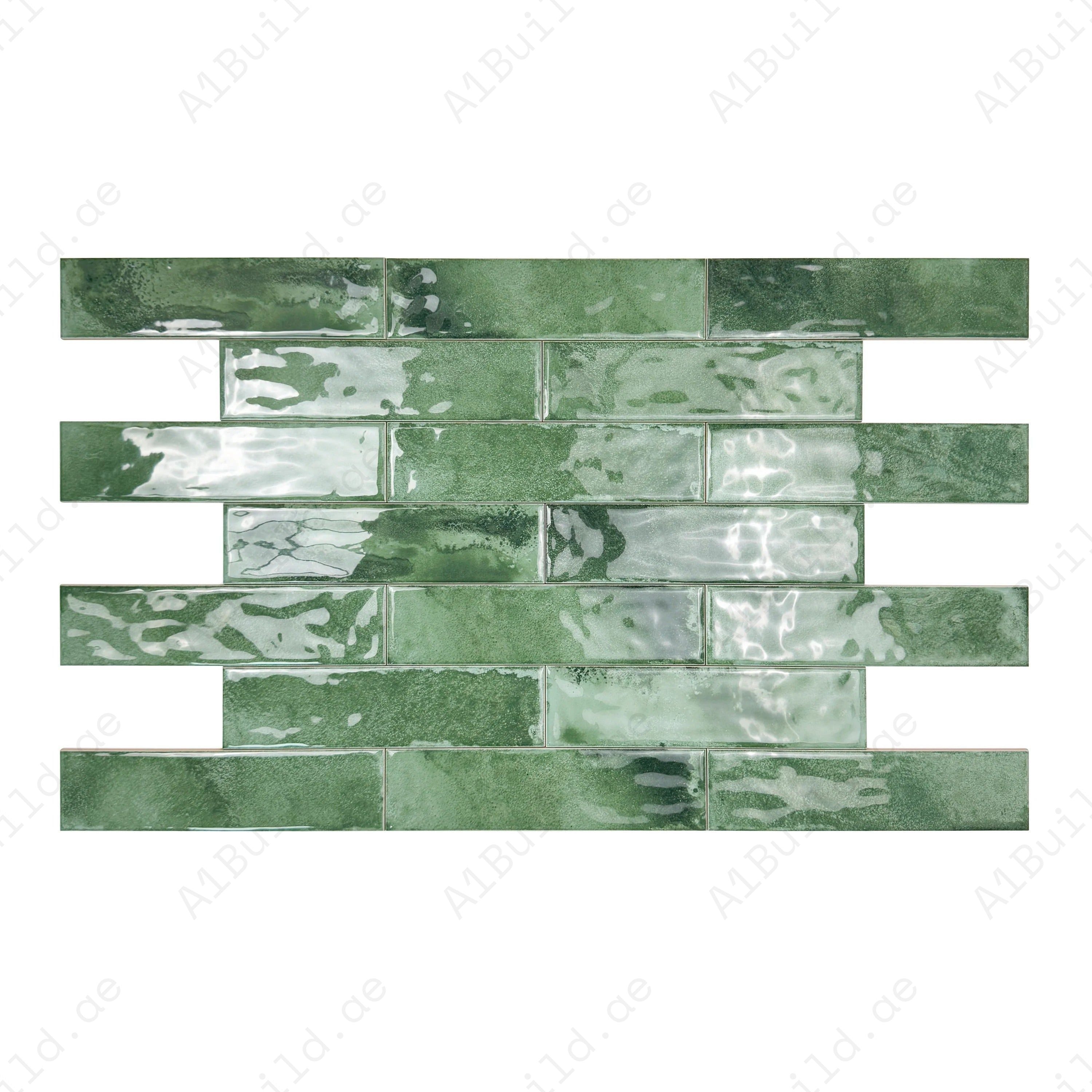 Elevate interiors with Lustre Vintage Moss Green glossy ceramic tile. Durable, waterproof, and scratch-resistant for walls, backsplashes & light flooring.