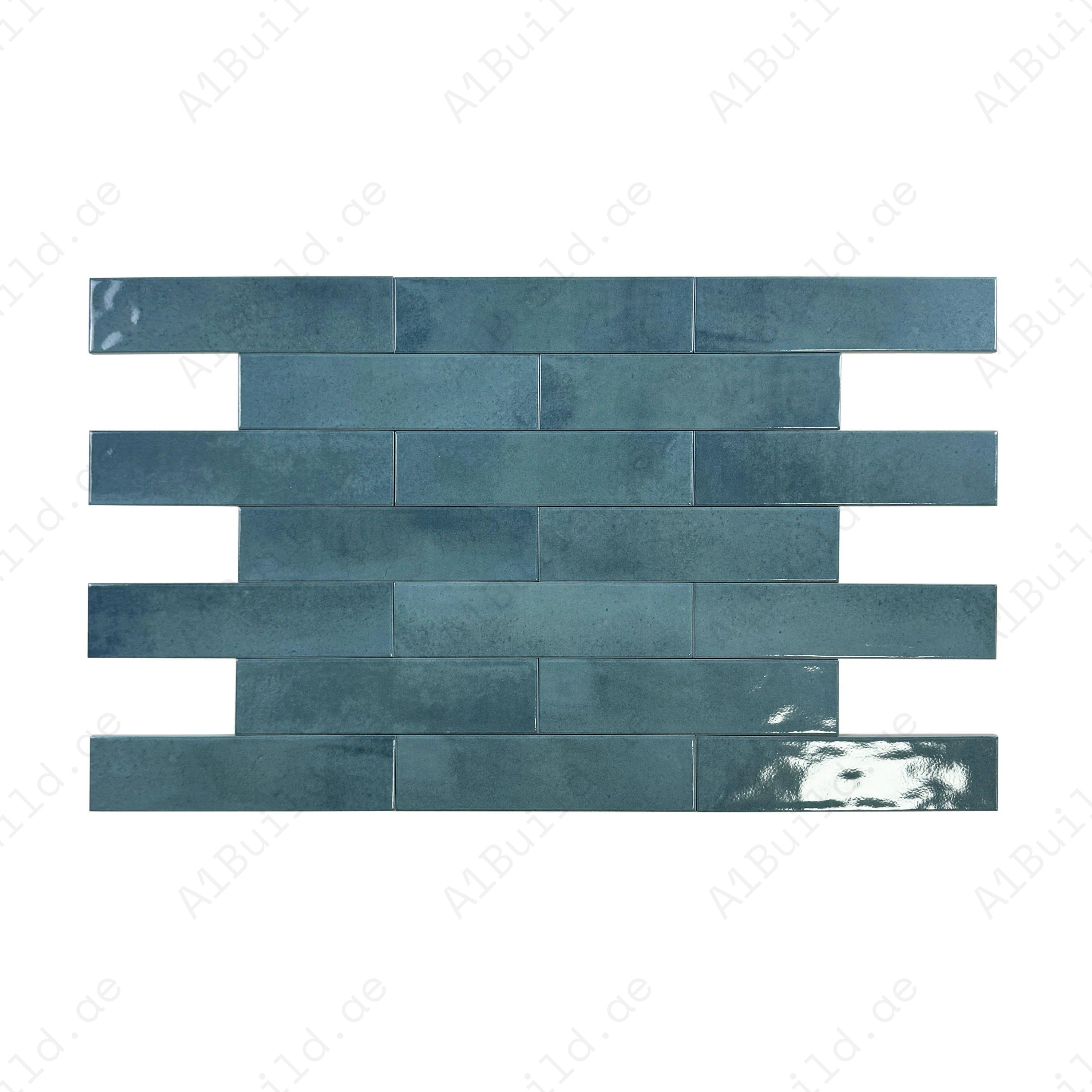 Elevate interiors with the Venetian Dream Sapphire Blue Glossy Porcelain Tile (75x300 mm) – durable, waterproof, and elegant for walls, kitchens, and bathrooms.