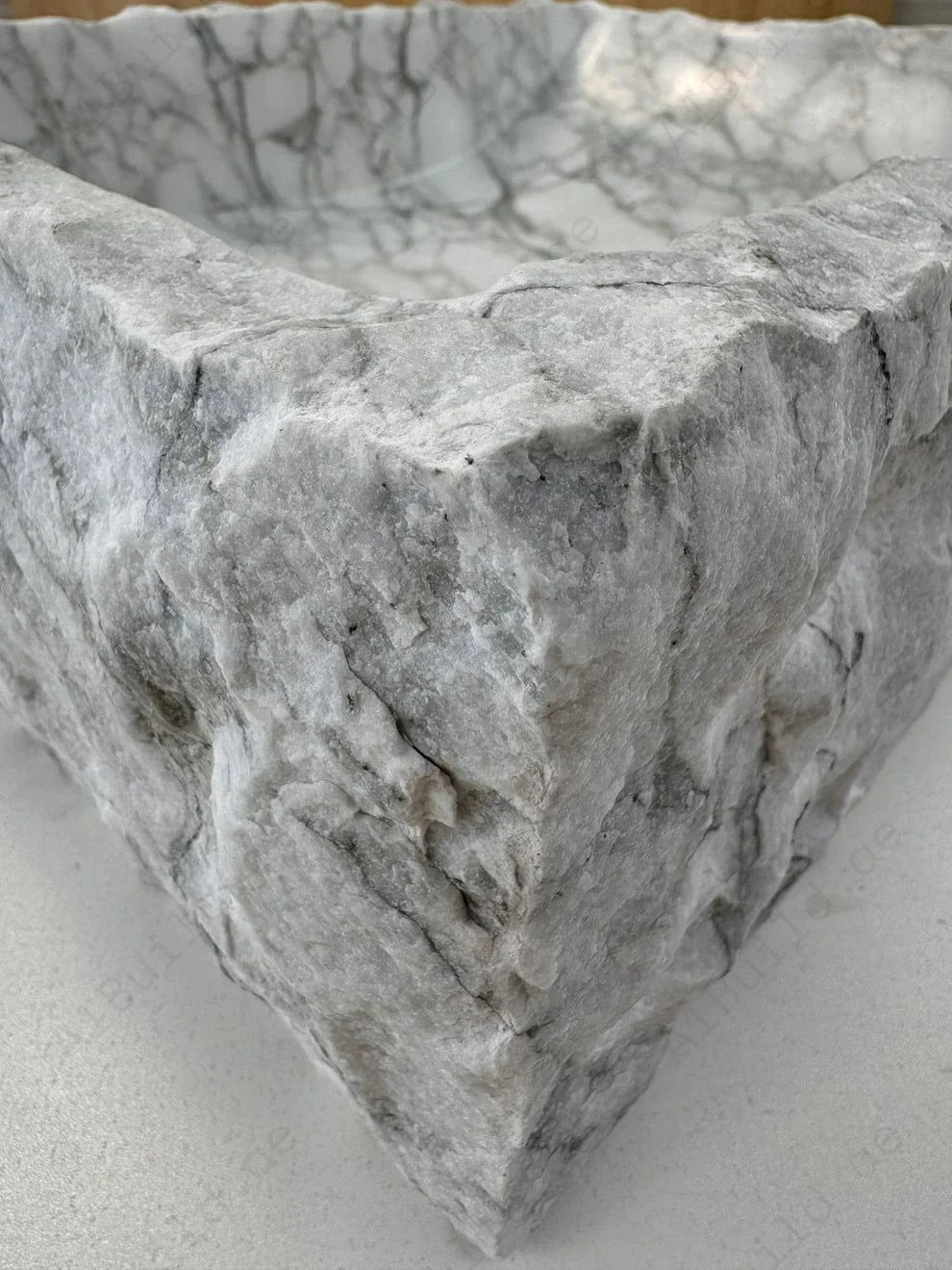 Elevate your bathroom with the Marble Muse Carrara White Rectangle Wash Basin, featuring a natural marble surface, timeless elegance, and refined craftsmanship.