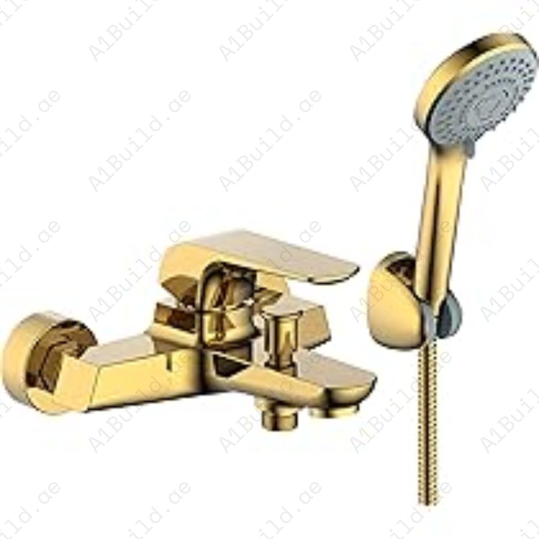 Elite Single Lever Bath Mixer with Hand Shower (Premium Gold Bras 100% Made in Germany)