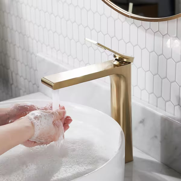 Elite Single Lever High Basin Mixer With Pop-up Waste (Premium Gold 100% Made in Germany)