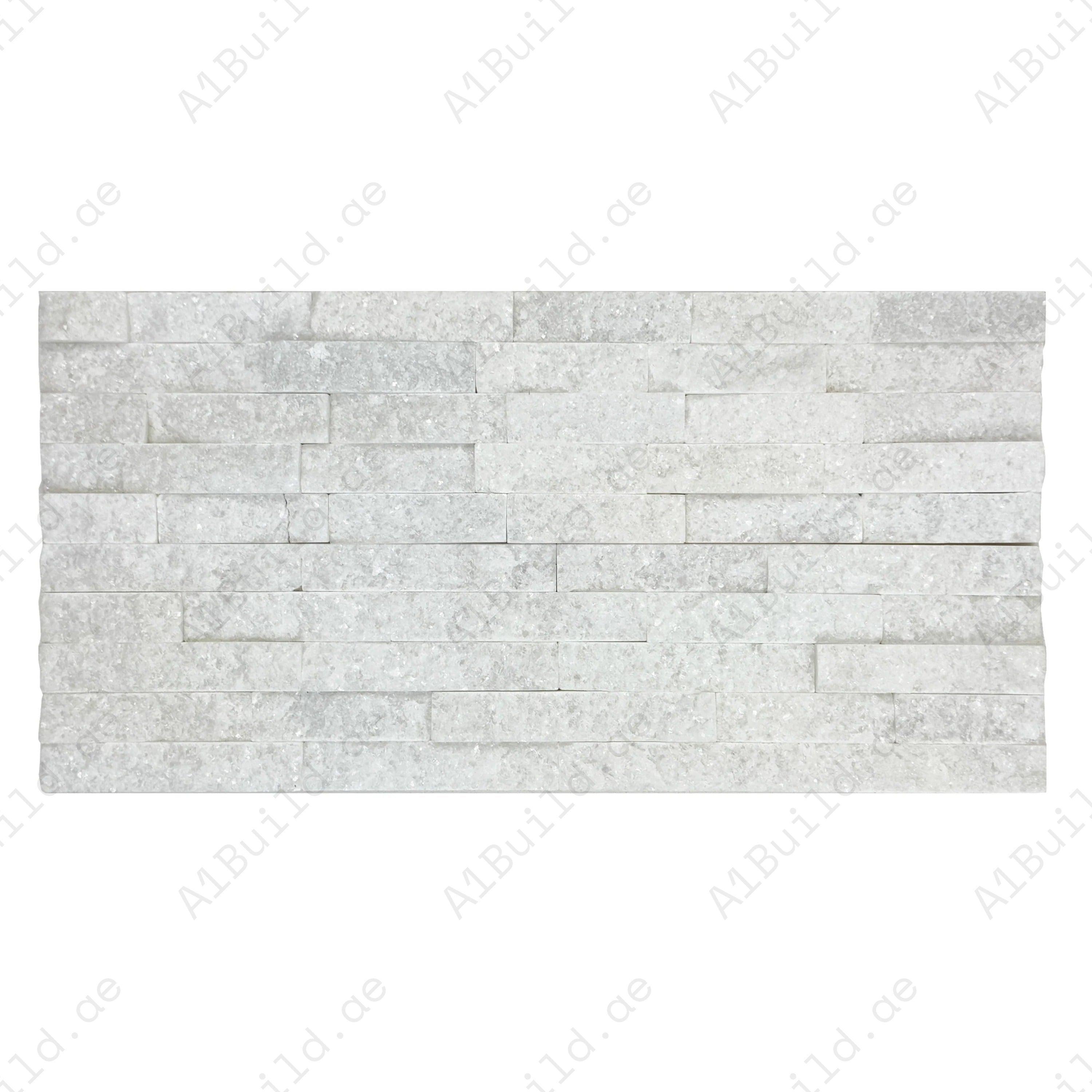 Enhance interiors with Luxe Aura Ivory White marble cladding. Polished & split slate finish, durable & elegant for feature walls, fireplaces & exterior facades.