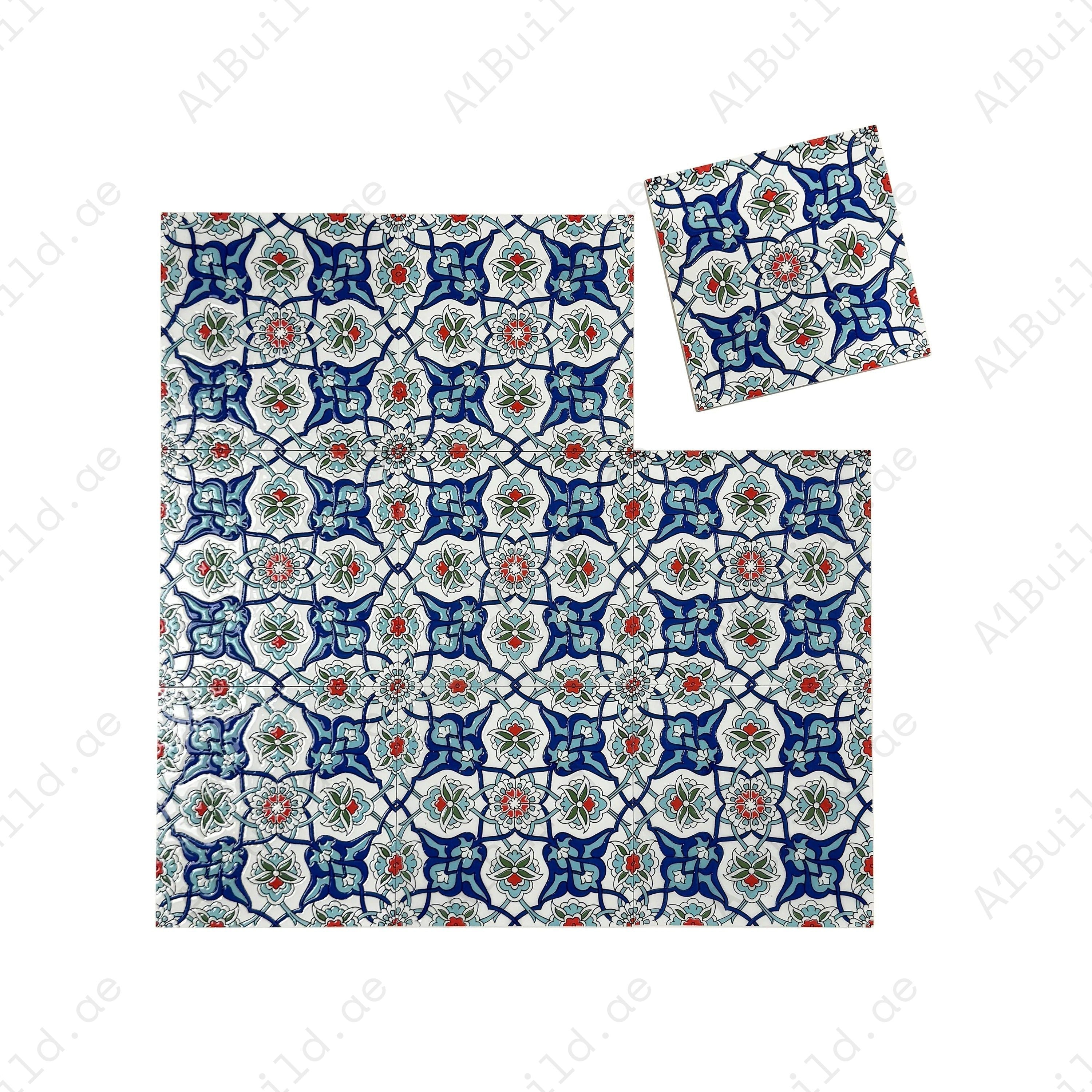Enhance interiors with Royal Souk Moroccan Style Glossy Ceramic Tile Pattern 811. Durable, elegant, and perfect for walls and floors in modern or classic designs.