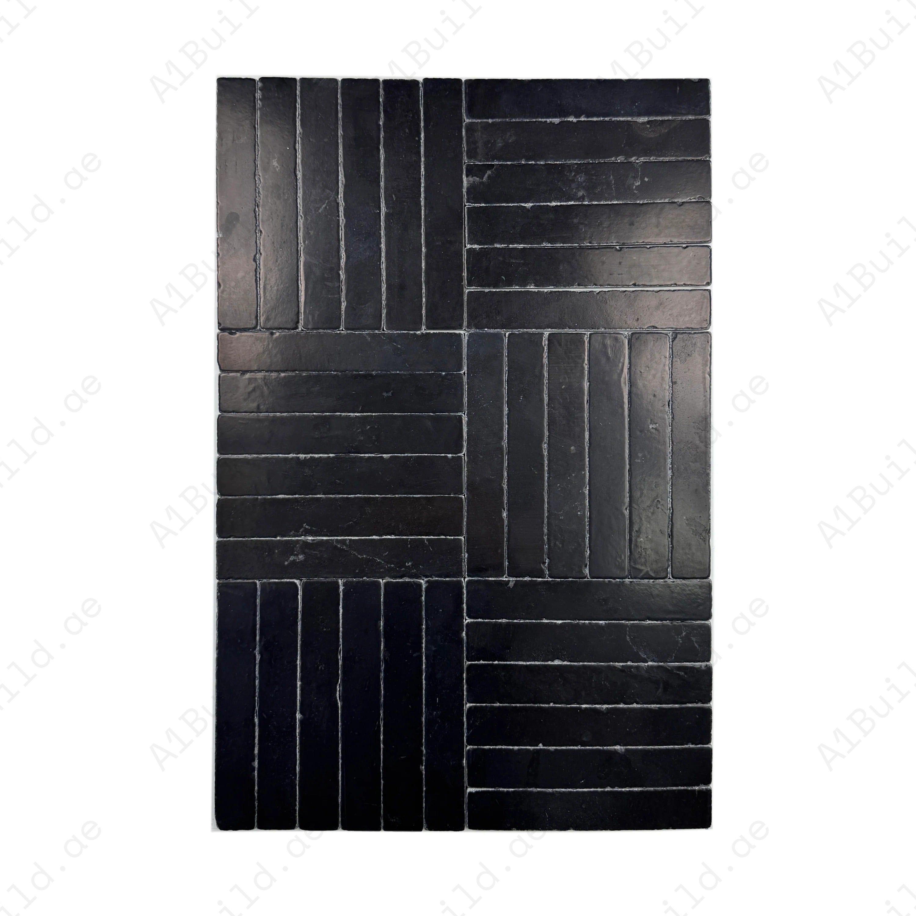 Enhance interiors with Verona Series Black Limestone marble tile. Tumbled & brushed finish, durable design, and timeless elegance for walls and flooring.