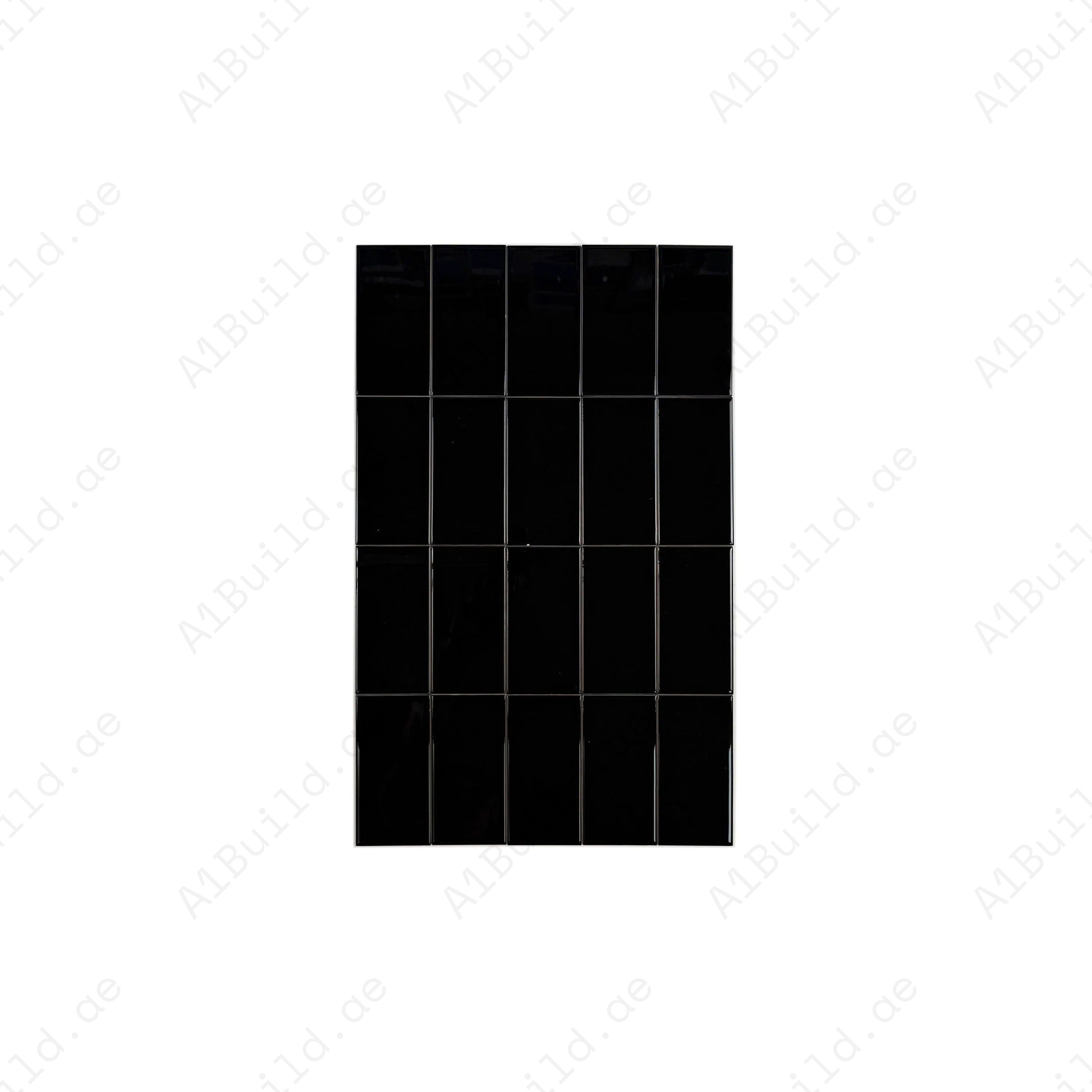 Enhance interiors with the Urban Luxe Black Glossy Flat Ceramic Tile. Perfect for walls, kitchens, and bathrooms, offering durability and sleek modern style.