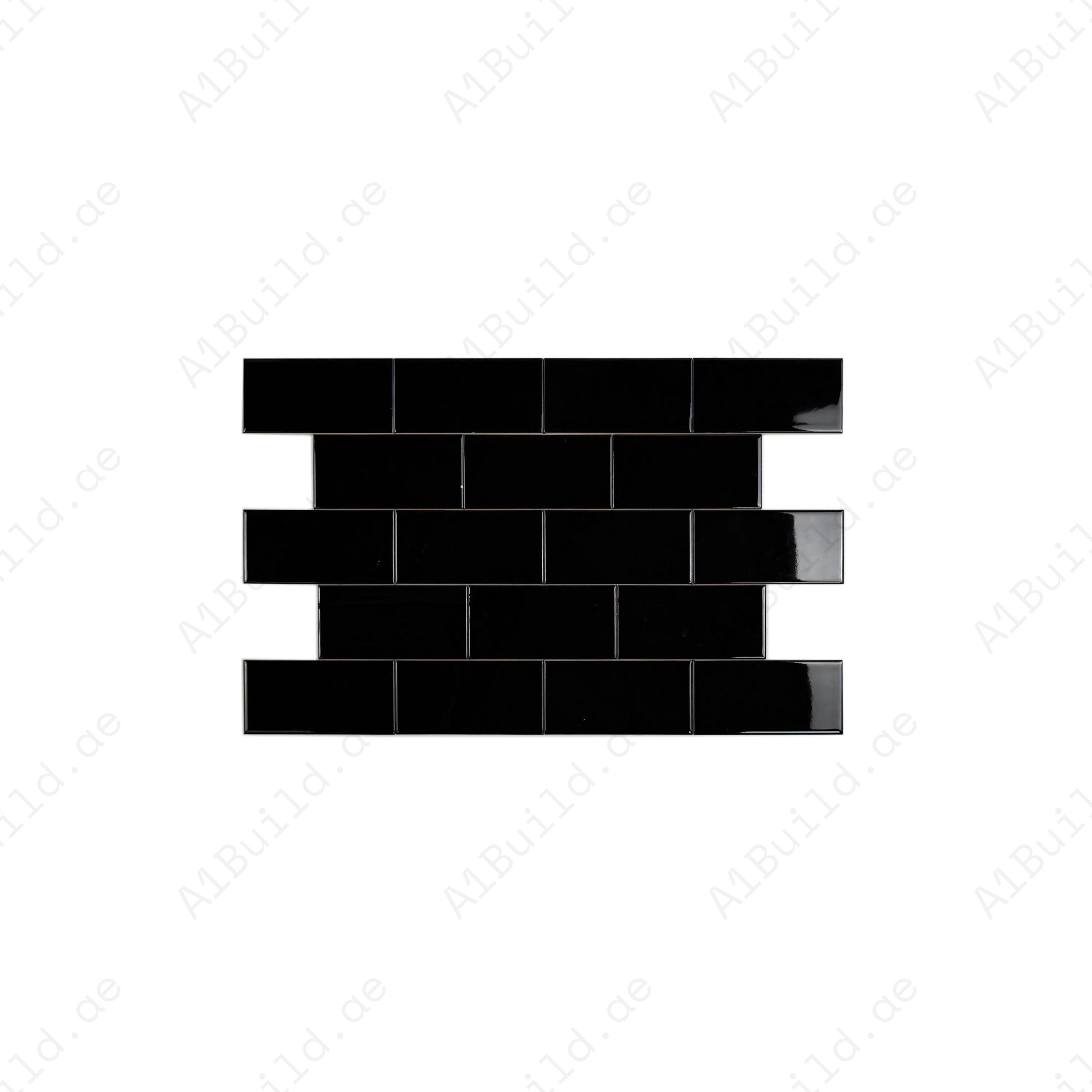 Enhance interiors with the Urban Luxe Black Glossy Flat Ceramic Tile. Perfect for walls, kitchens, and bathrooms, offering durability and sleek modern style.