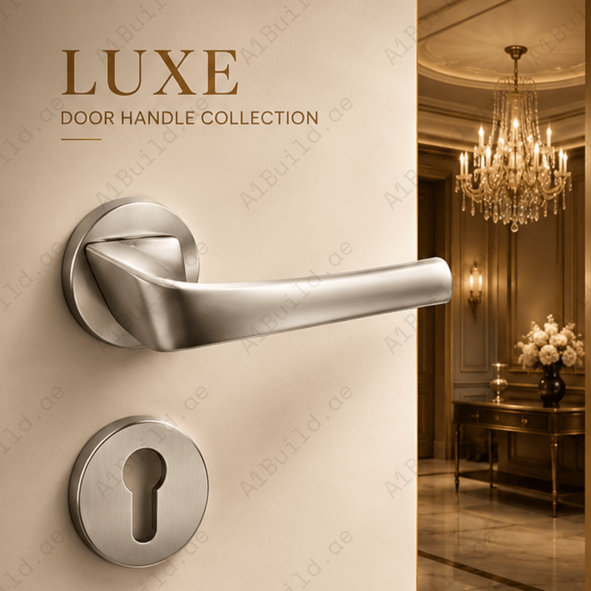 Enhance interiors with the ZR191238 Cylenk Merk luxury zinc alloy door handle in Matt Satin Nickel and Matt Satin Brass finishes for elegant spaces.