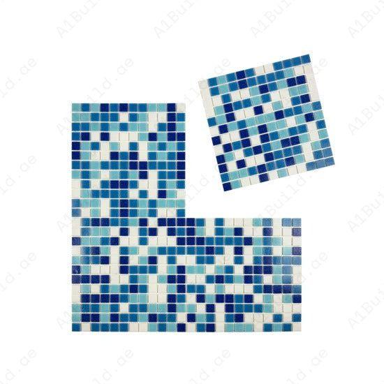 Enhance pools & spas with White, Sky, French & Navy Blue Serene Spectrum mosaics. Slip-resistant, UV durable & eco-friendly for stunning aquatic designs.