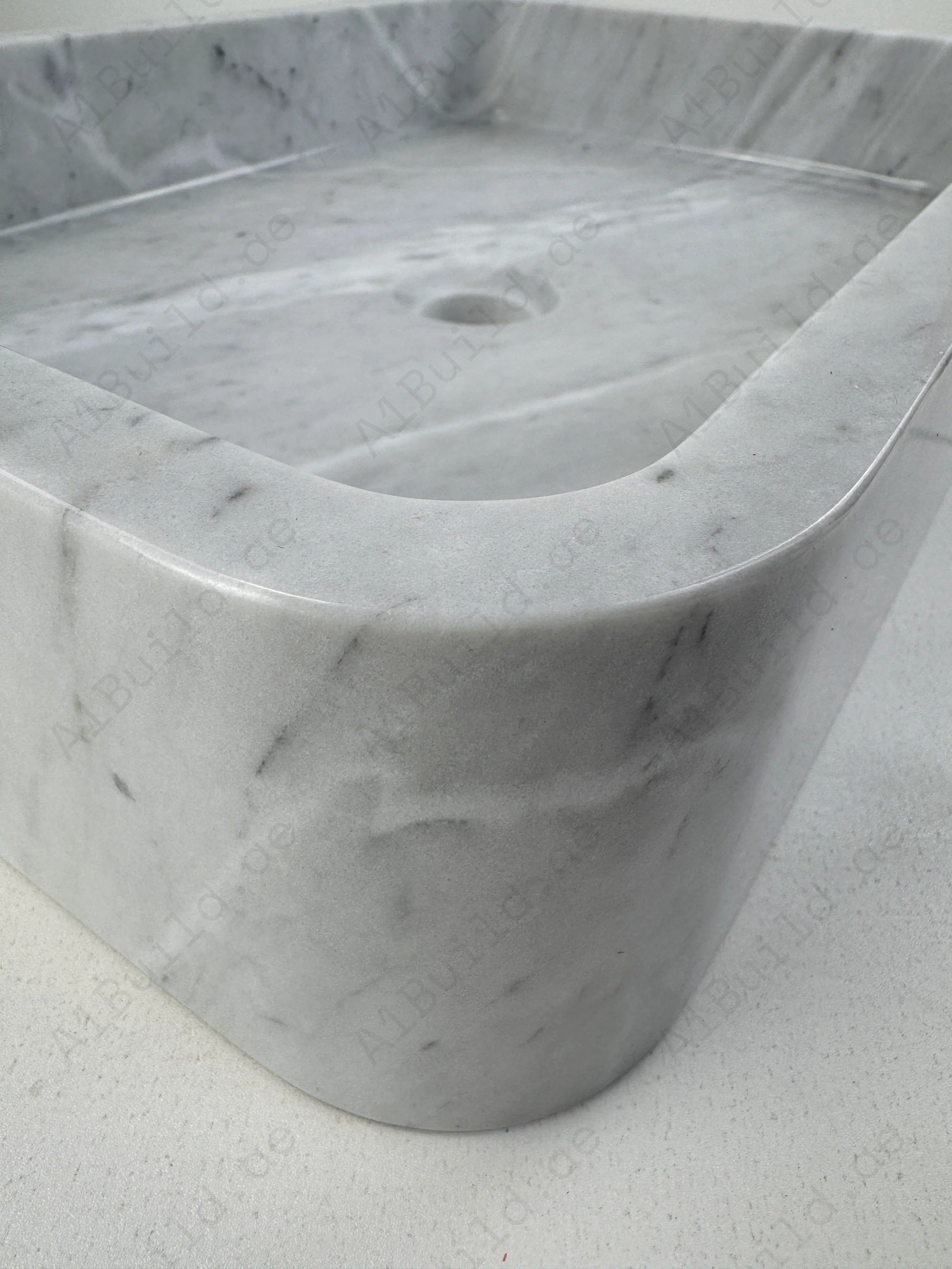 Enhance your bathroom with the Marble Muse Carrara White Polished Rectangle Wash Basin, crafted from premium marble for timeless elegance and lasting style.