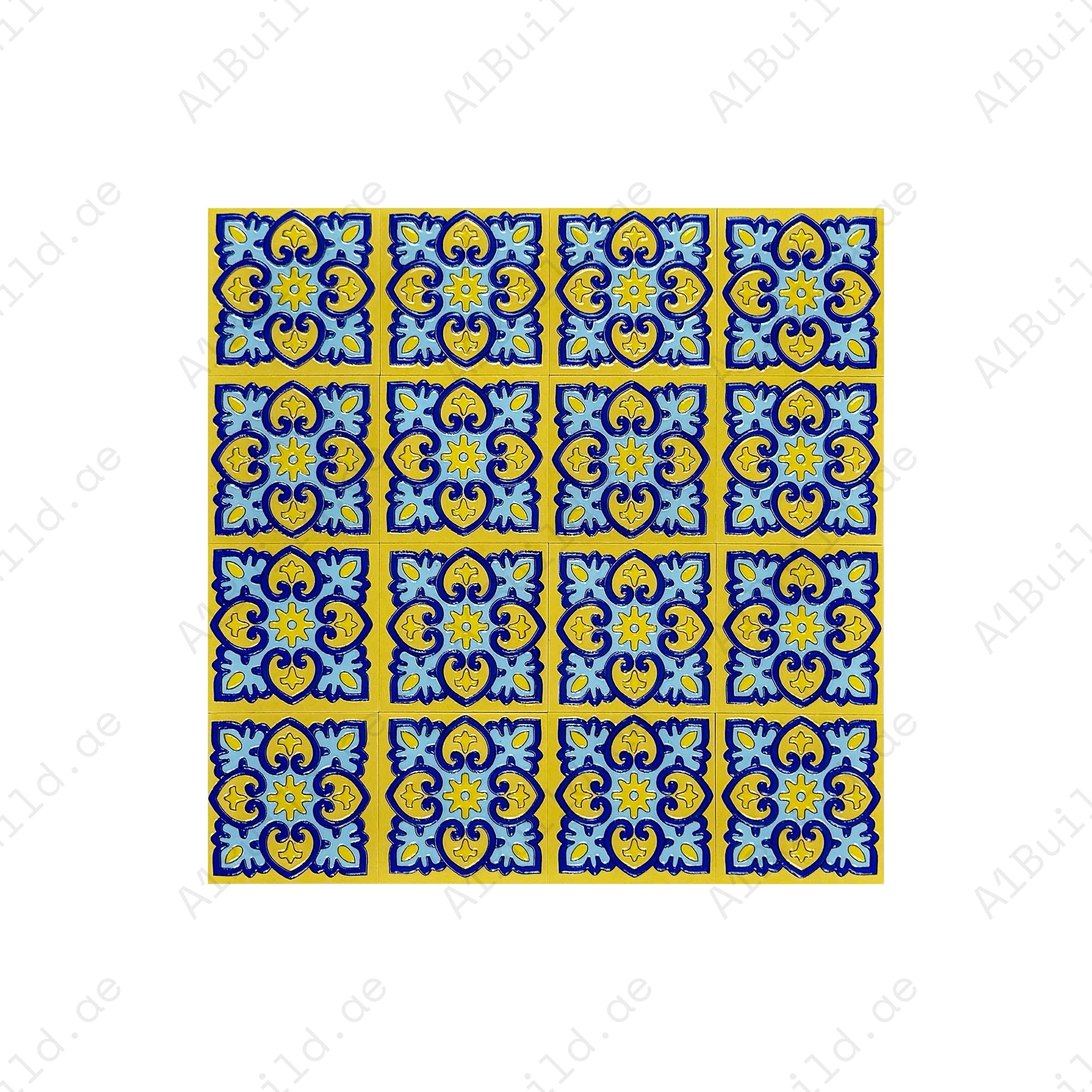 Enhance your décor with Desert Jewel Moroccan Style Glossy Ceramic Tile Pattern 06 Premium ceramic, glossy finish, durable and water-resistant for versatile use