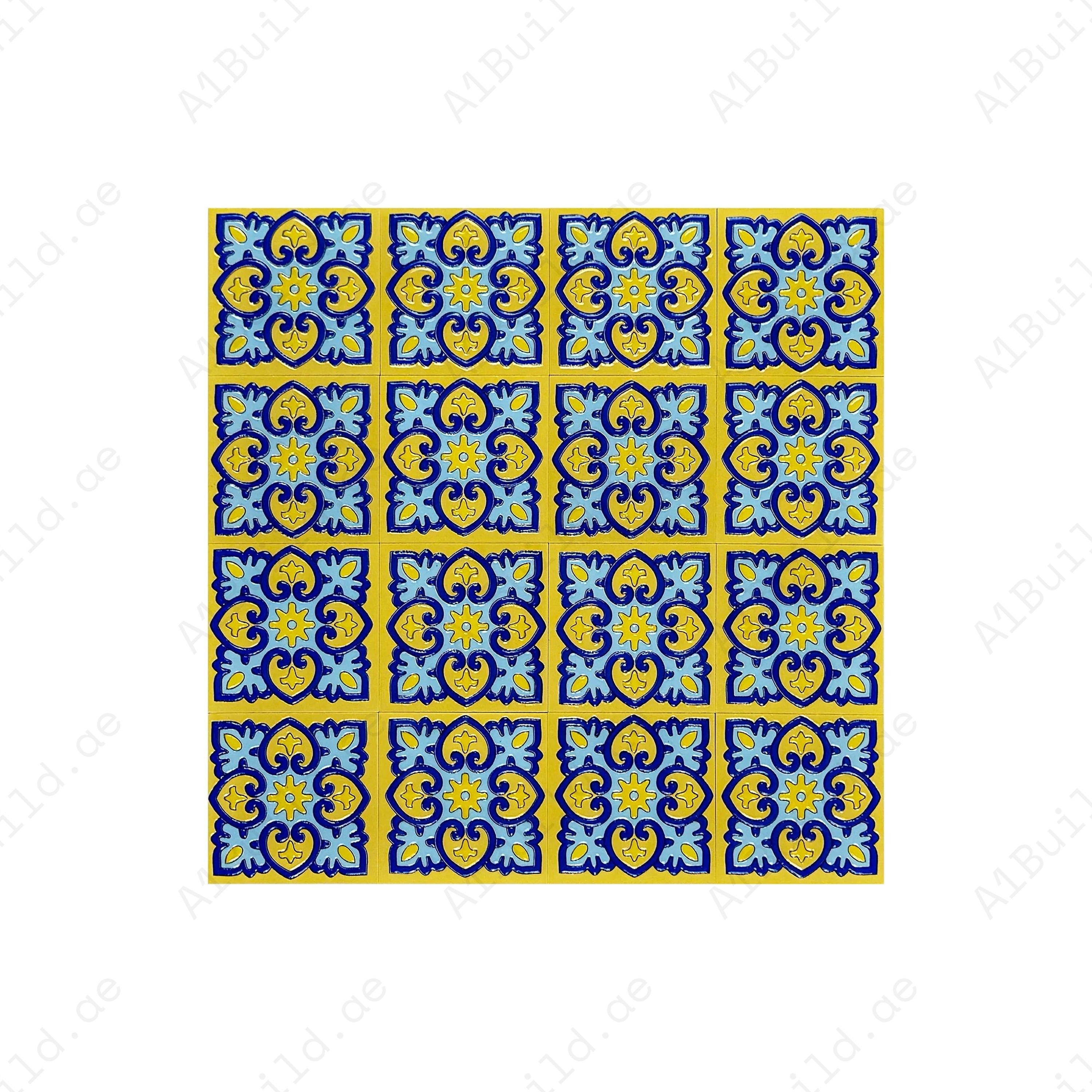 Enhance your décor with Desert Jewel Moroccan Style Glossy Ceramic Tile Pattern 06 Premium ceramic, glossy finish, durable and water-resistant for versatile use