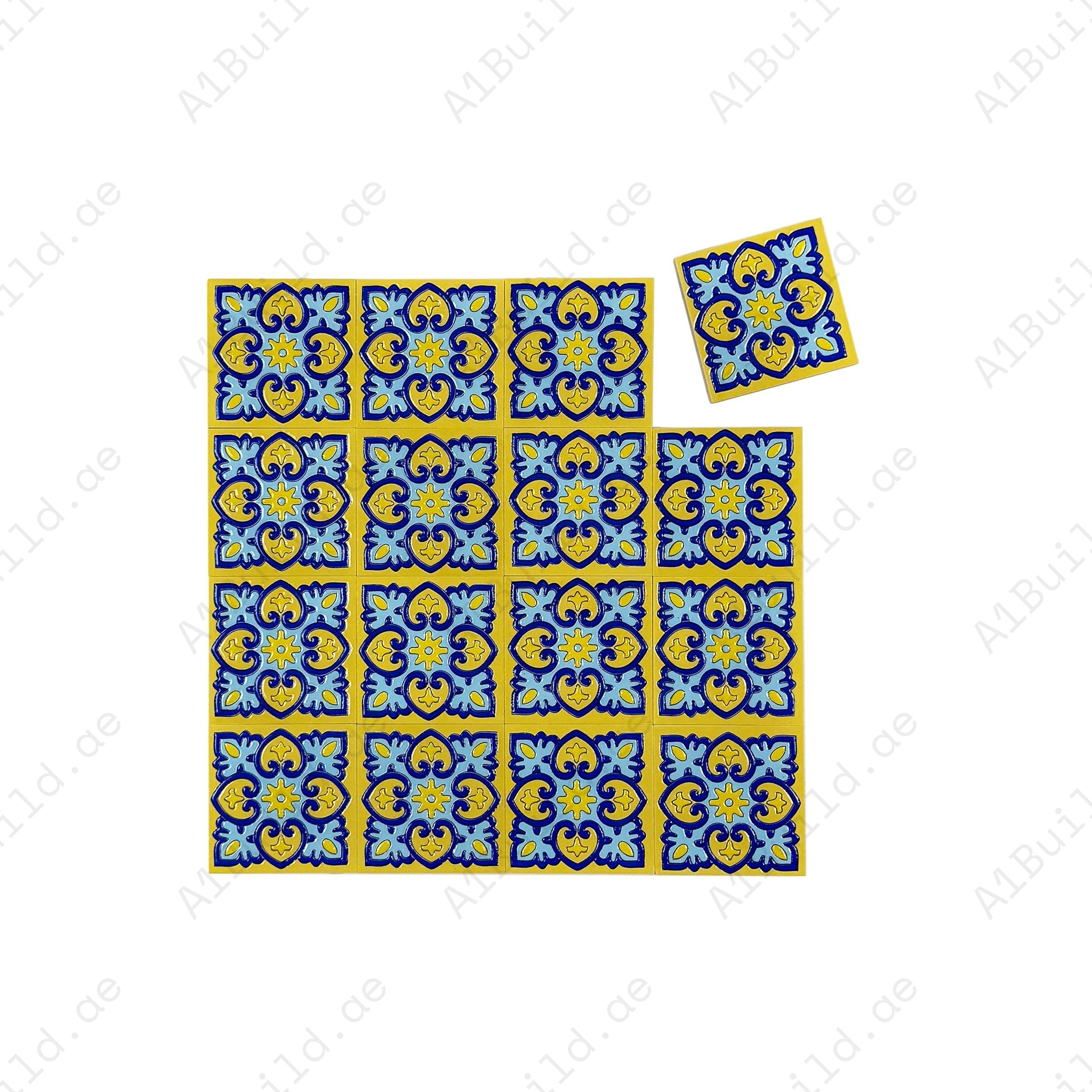 Enhance your décor with Desert Jewel Moroccan Style Glossy Ceramic Tile Pattern 06 Premium ceramic, glossy finish, durable and water-resistant for versatile use