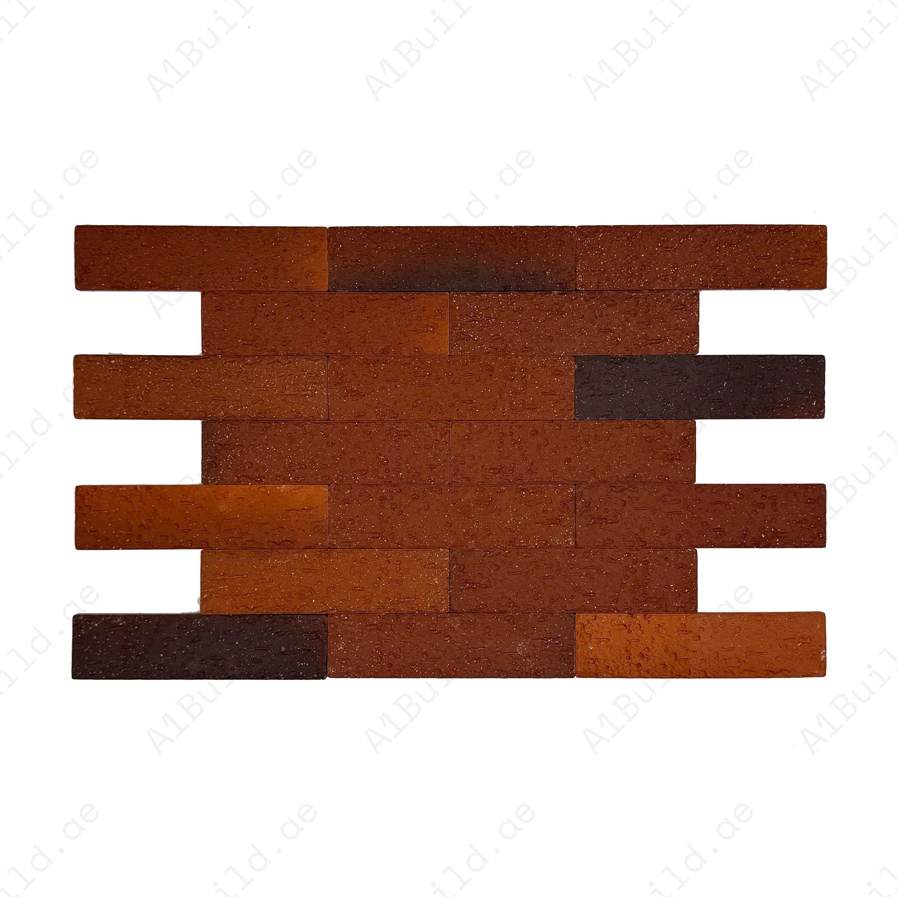 Enhance your décor with Florence Grace Wine Red, Cinnamon & Syrup Brown Ceramic Artificial Tile – durable, versatile, and perfect for elegant walls & floors.