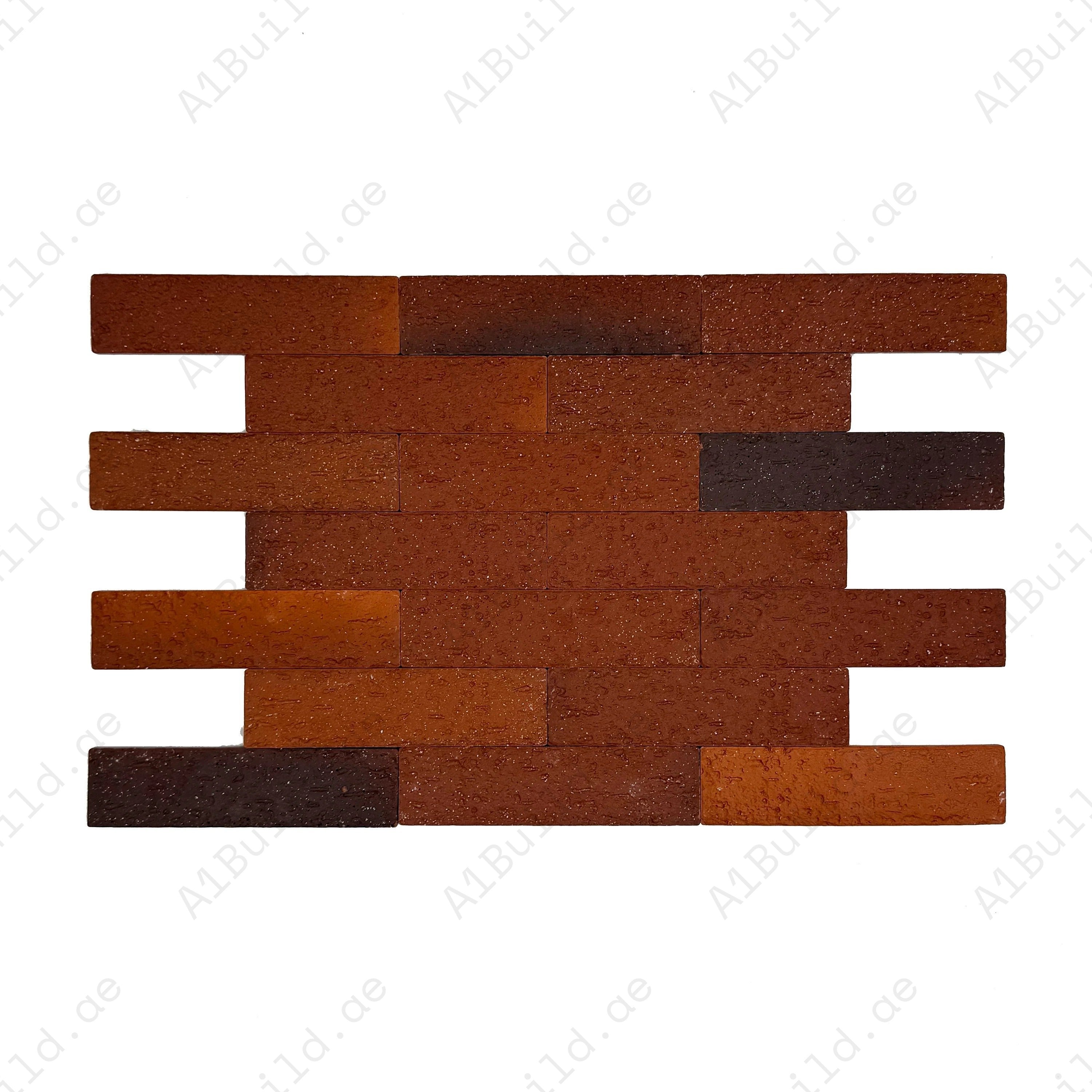 Enhance your décor with Florence Grace Wine Red, Cinnamon & Syrup Brown Ceramic Artificial Tile – durable, versatile, and perfect for elegant walls & floors.