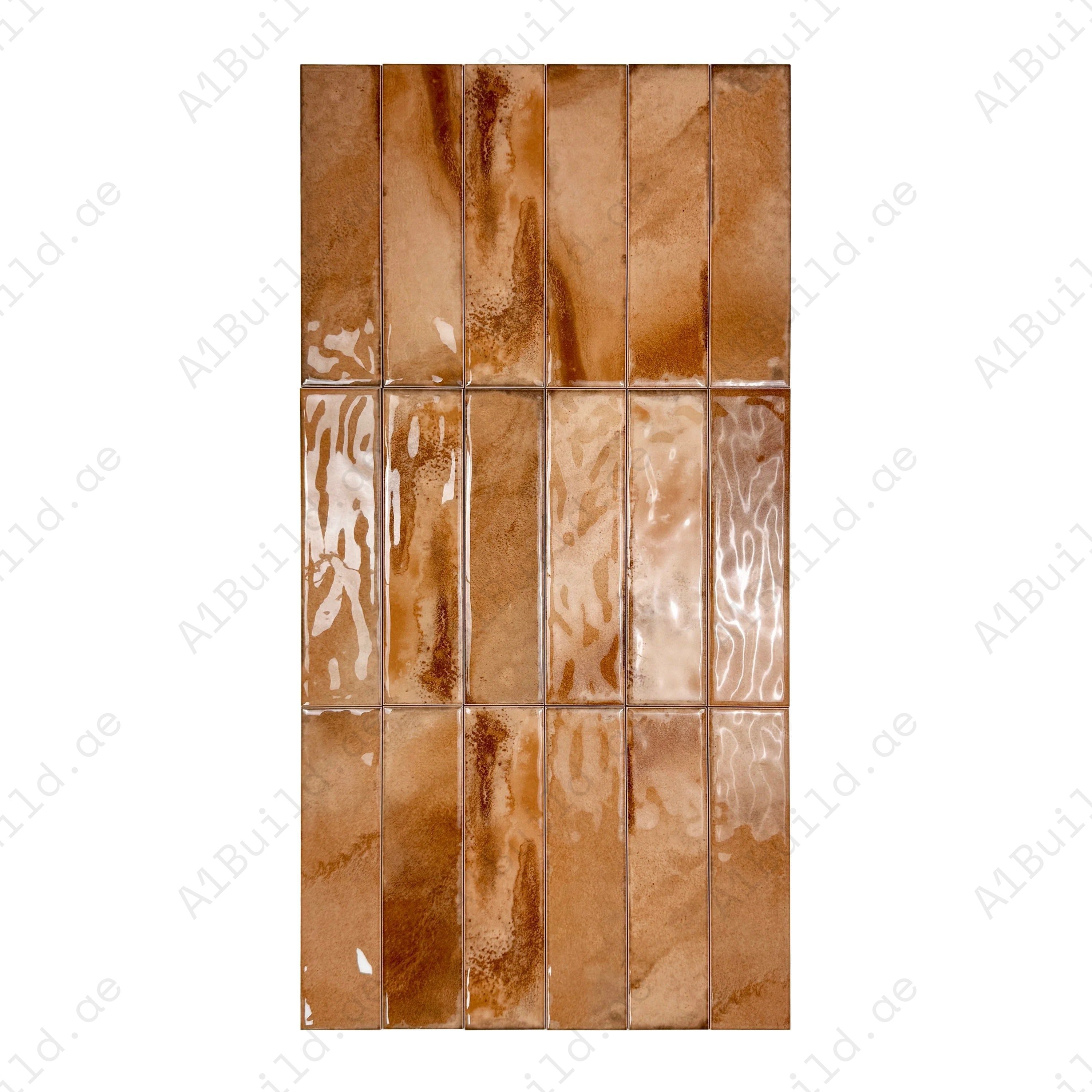 Enhance your interiors with Lustre Vintage Light Brown glossy ceramic tile. Durable, waterproof, scratch-resistant, and perfect for walls & light floors.